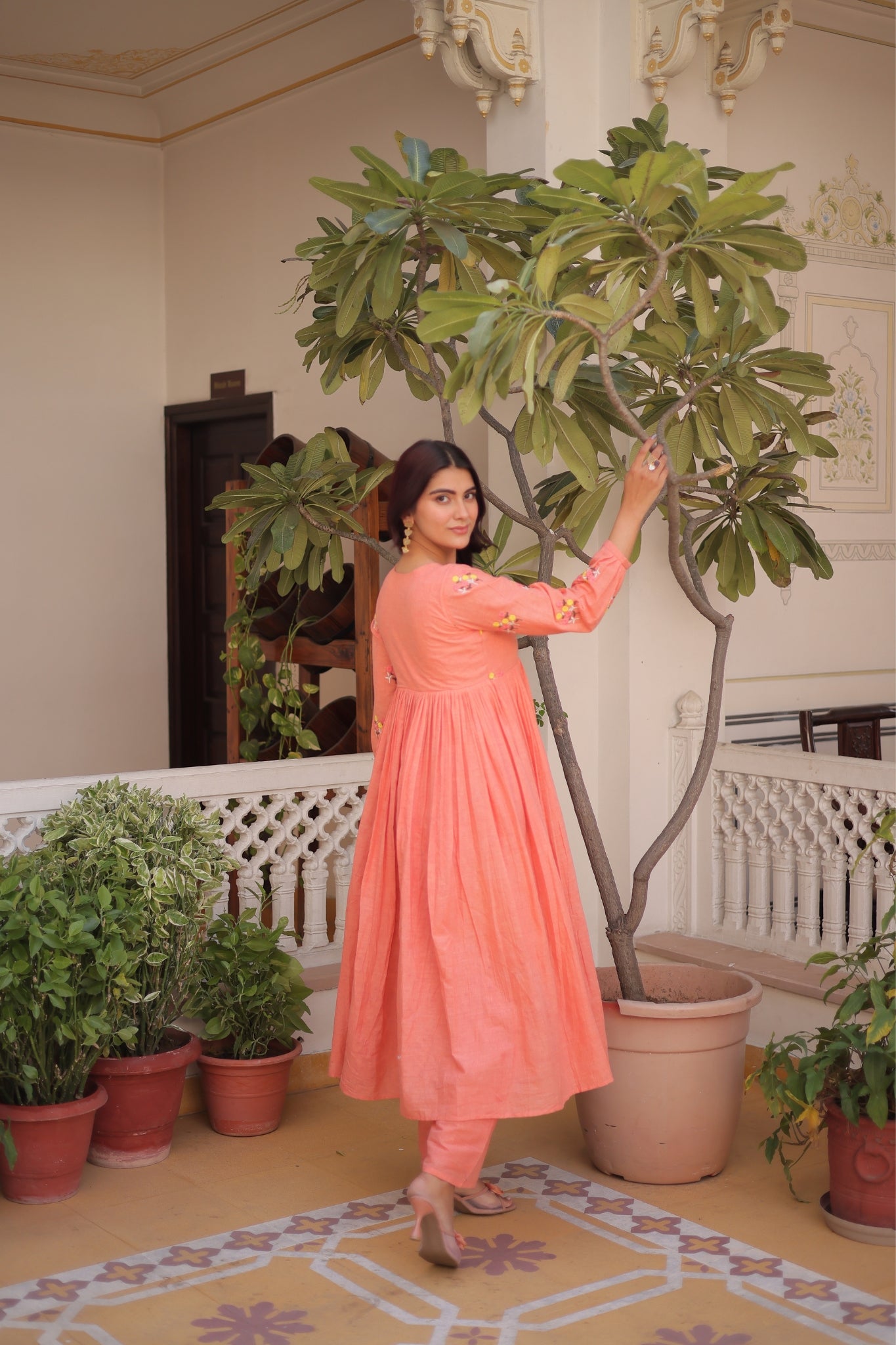 Premium Cotton Embroidered Kurti Pant Set For Women