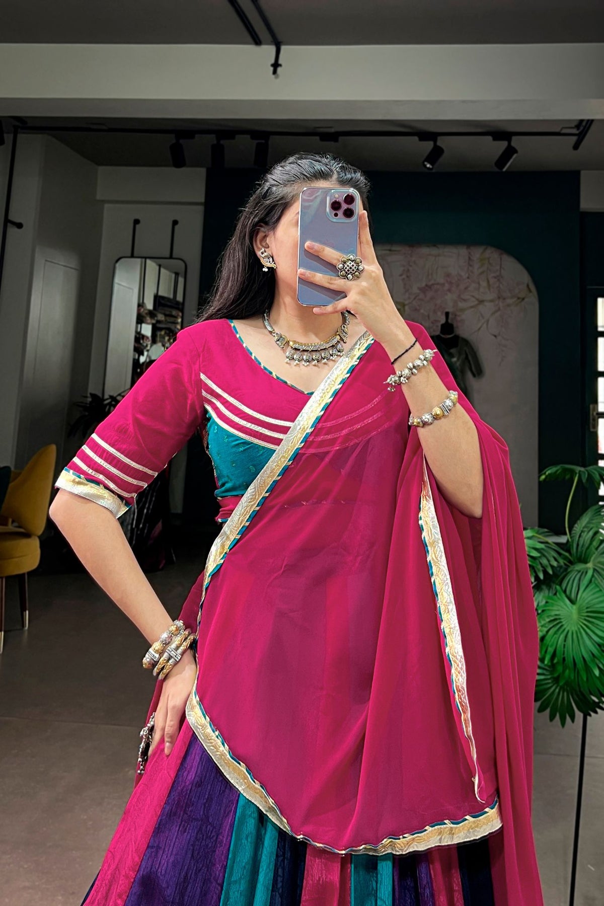 Raasrang Navratri Special Multicolor Rich Chinon Lehenga Choli