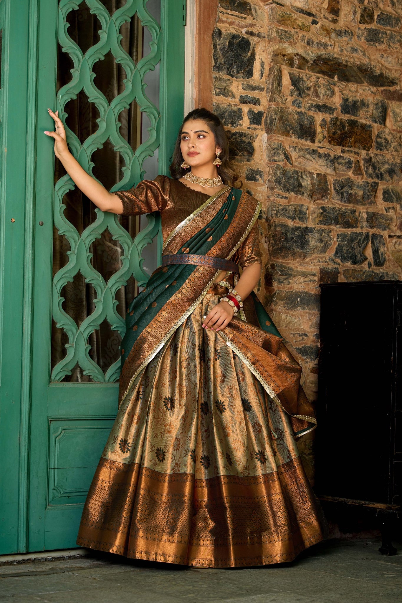 Elegant Perfectly Crafted Jacquard Silk Lehenga Choli