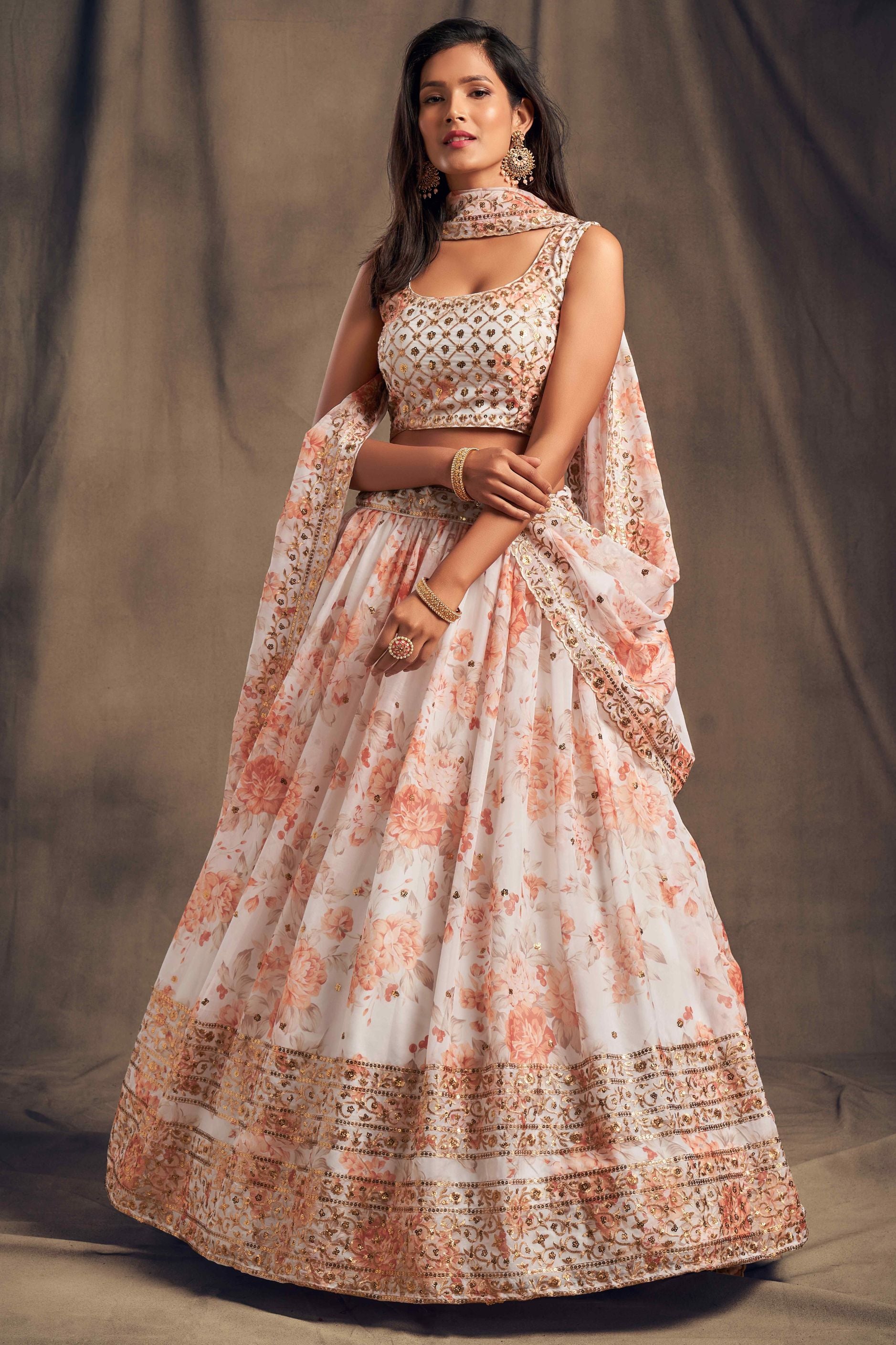 Gorgeous Sequence With Embroidery Floral Work Lehenga Choli