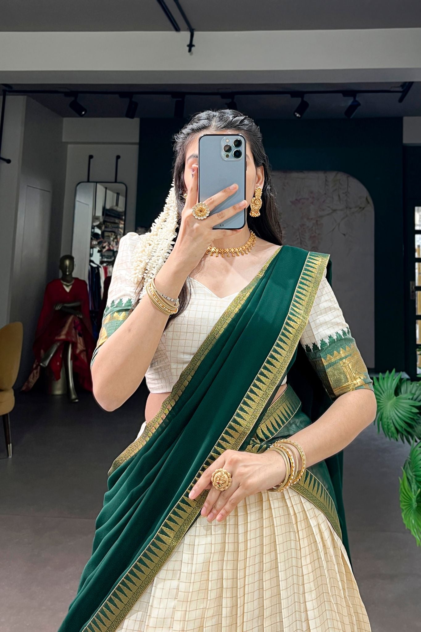 Kalyani Cotton Lehenga Choli Paired With Flowing Georgette Dupatta