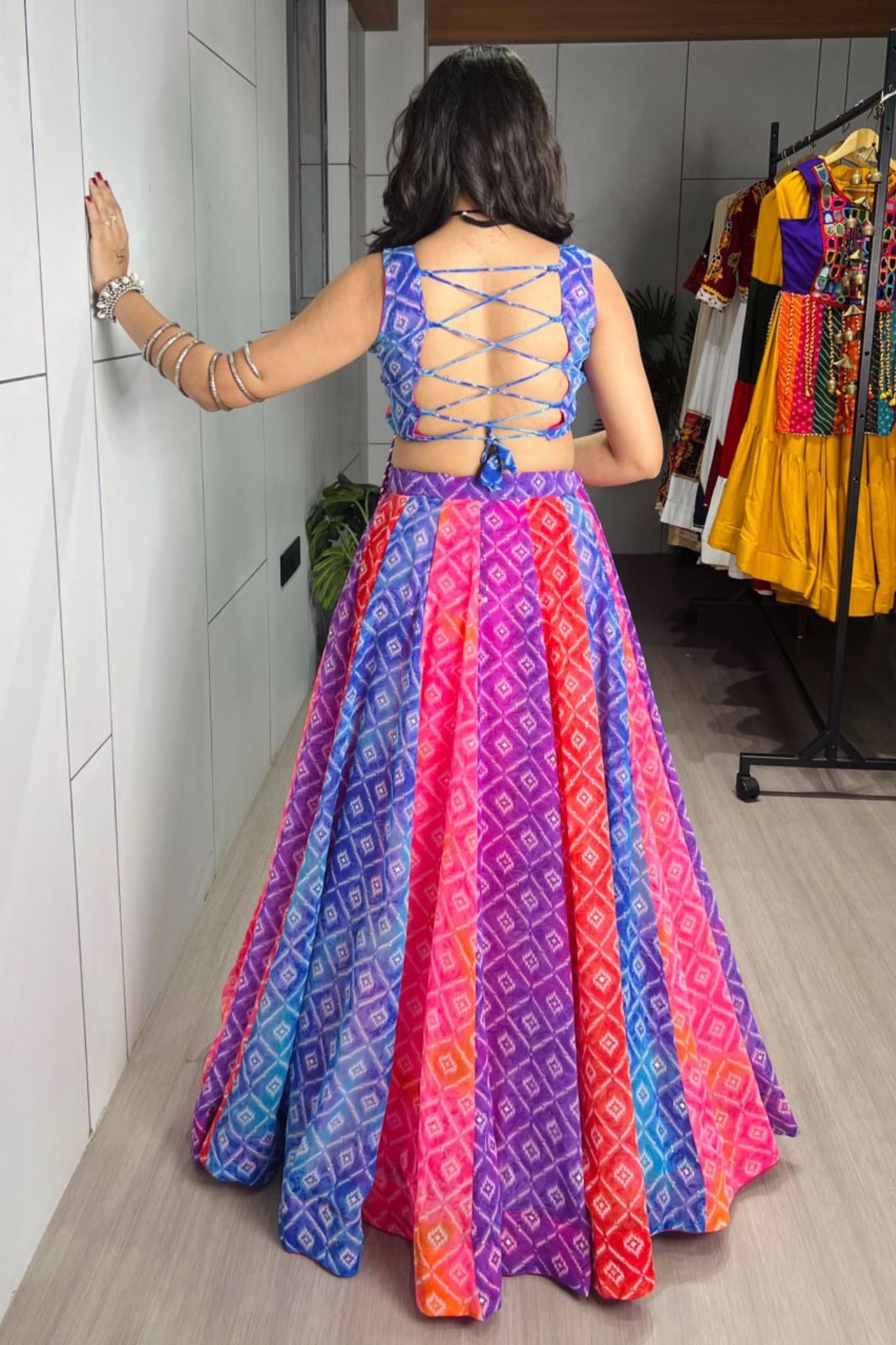 Raasrang Multicolor Foil Print Navratri Designer Lehenga Choli
