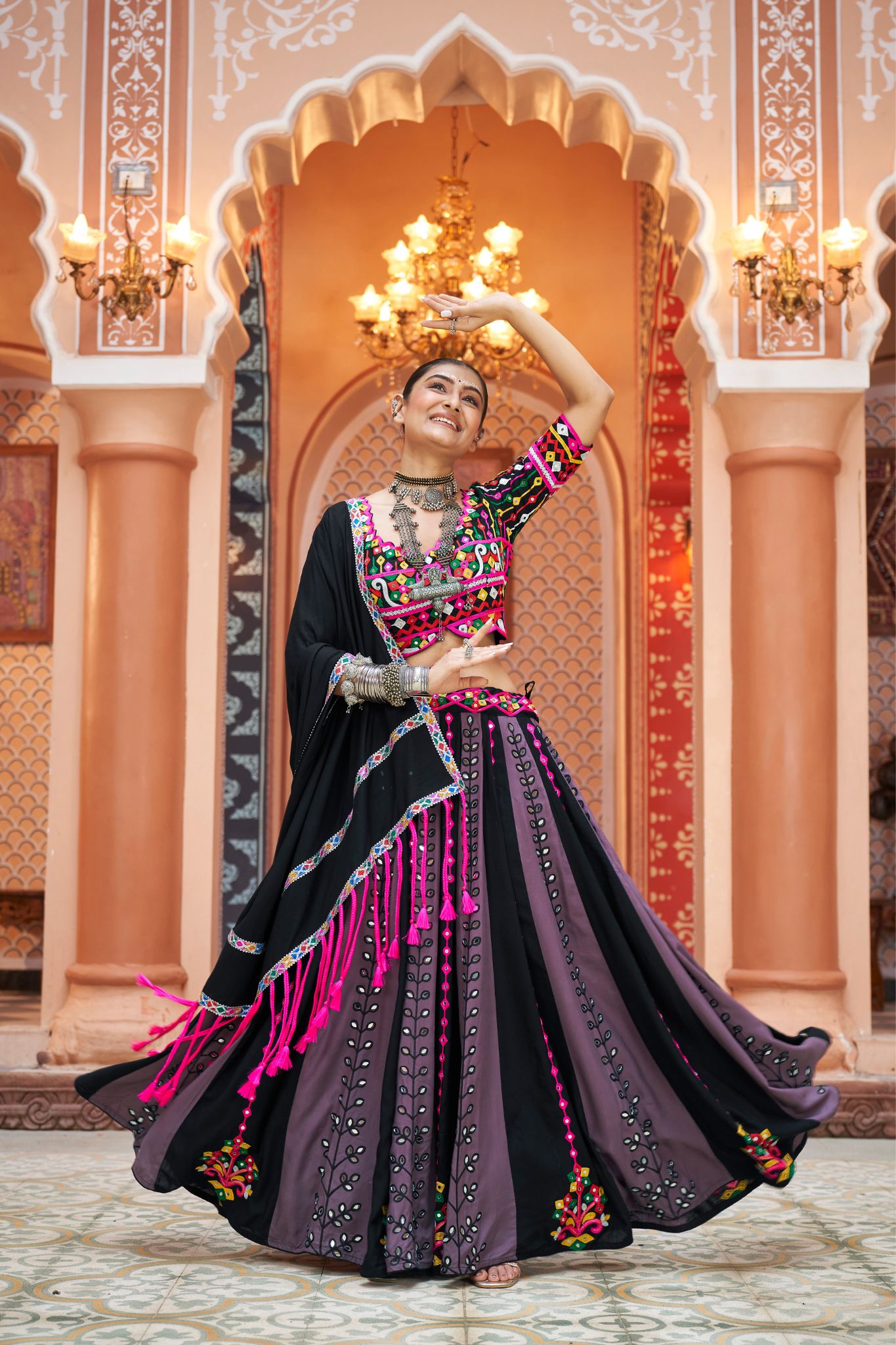 Black Navratri Special Designer Lehenga  Choli