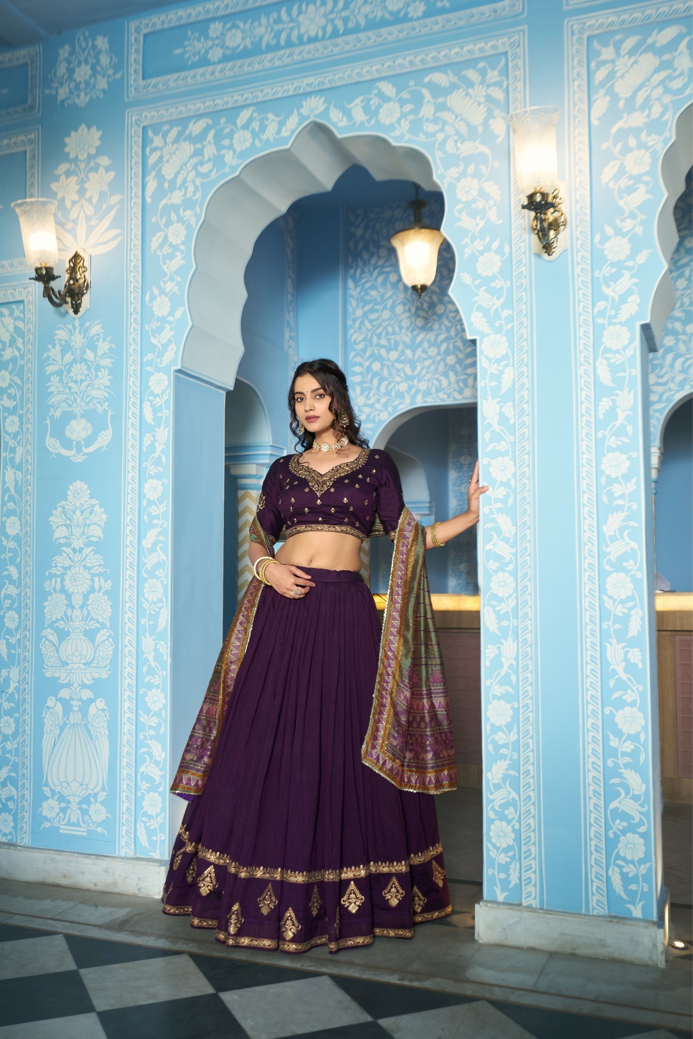 Premium Vichitra Silk Embroidered Wedding And Festive Designer Lehenga Choli For Women