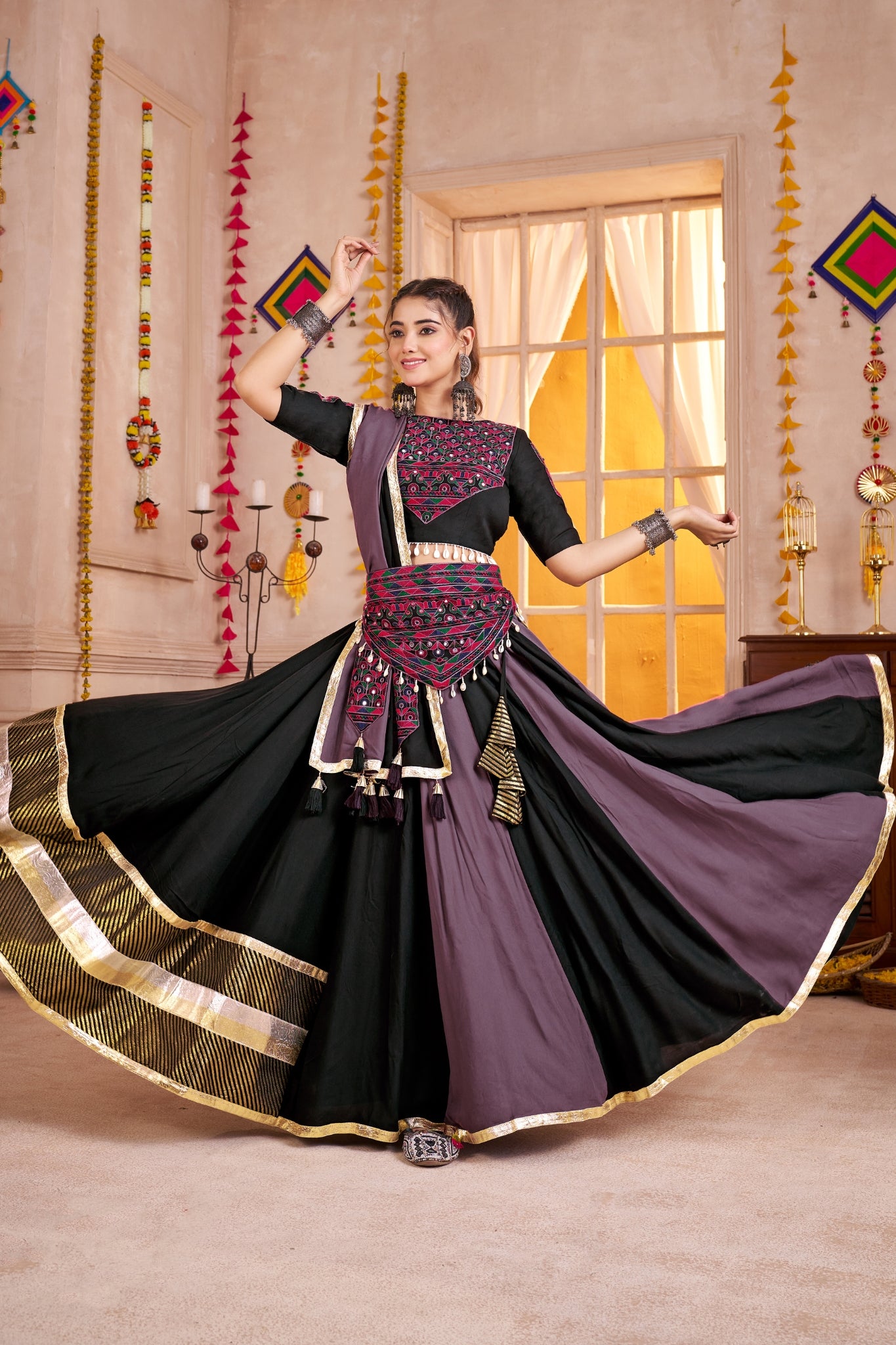 Multi Color Stunning Navratri Lehenga Choli Set