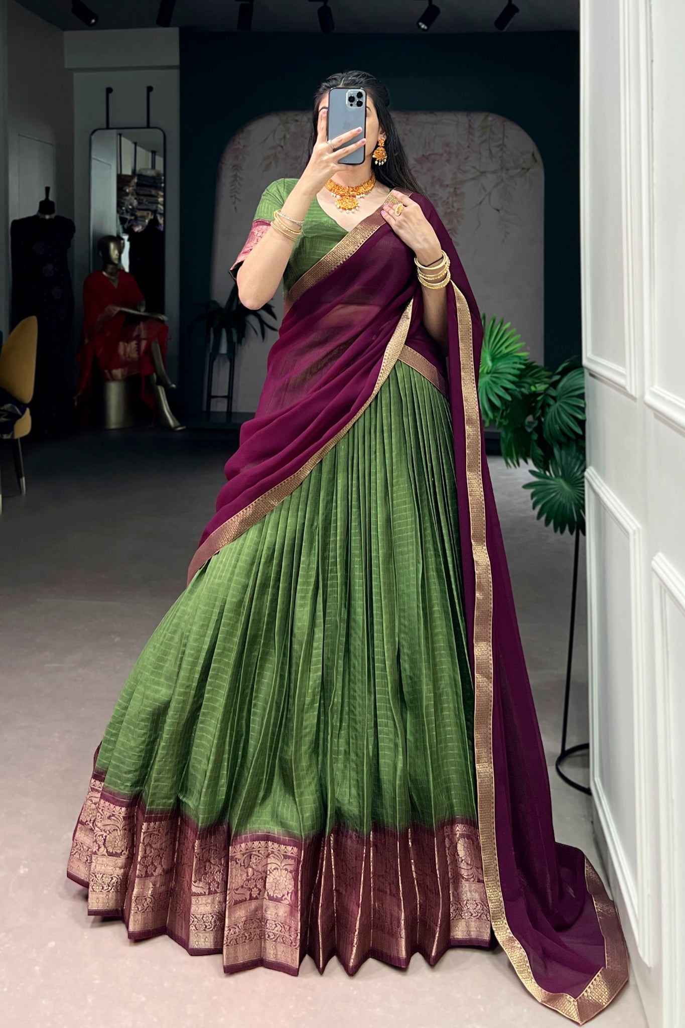 Premium Zari Weaving Work Lehenga Choli