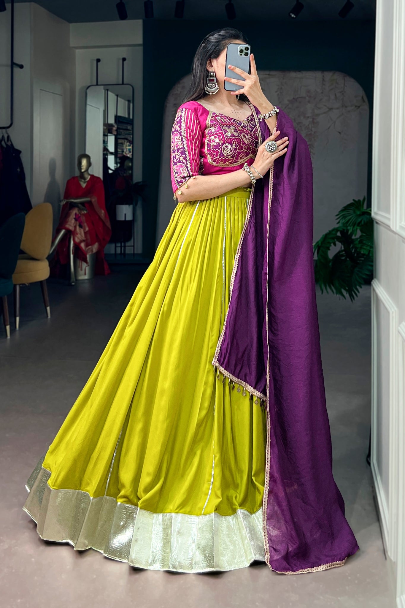 Raasrang Premium Rayon Navratri Designer Lehenga Choli For Women