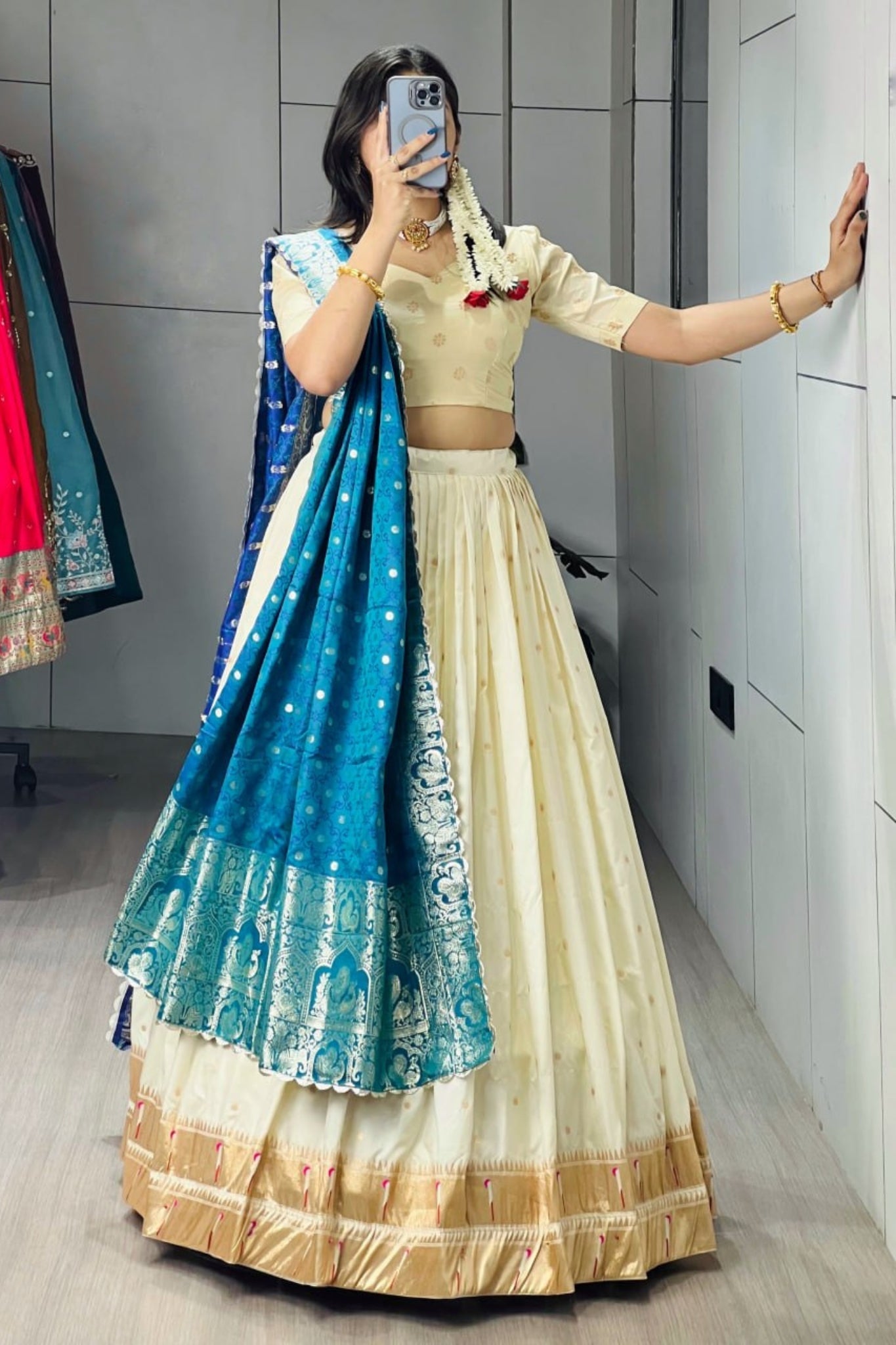 Royal Classical Paithani Silk Lehenga Choli With Iconic Zari Dupatta For Wedding And Festive Wear