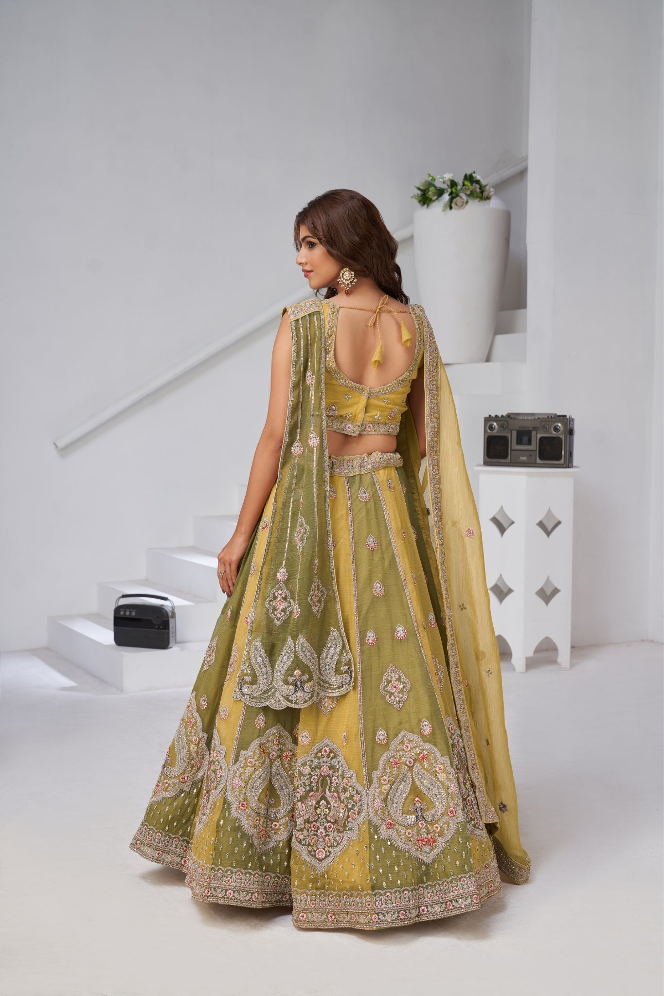 Ethereal Harmony  Double Layered Dupatta Bridal Lehenga