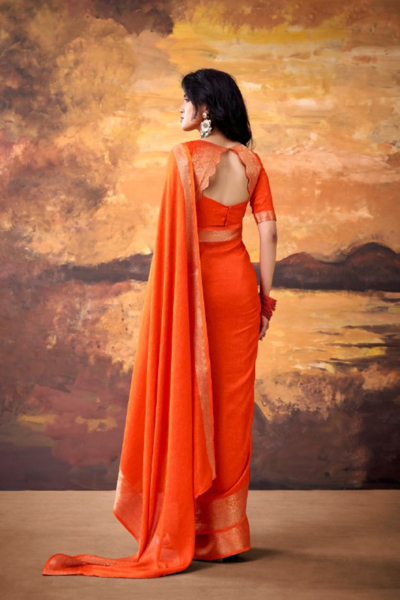 Soft Marsh Mello Saree With Elegant Woven Border