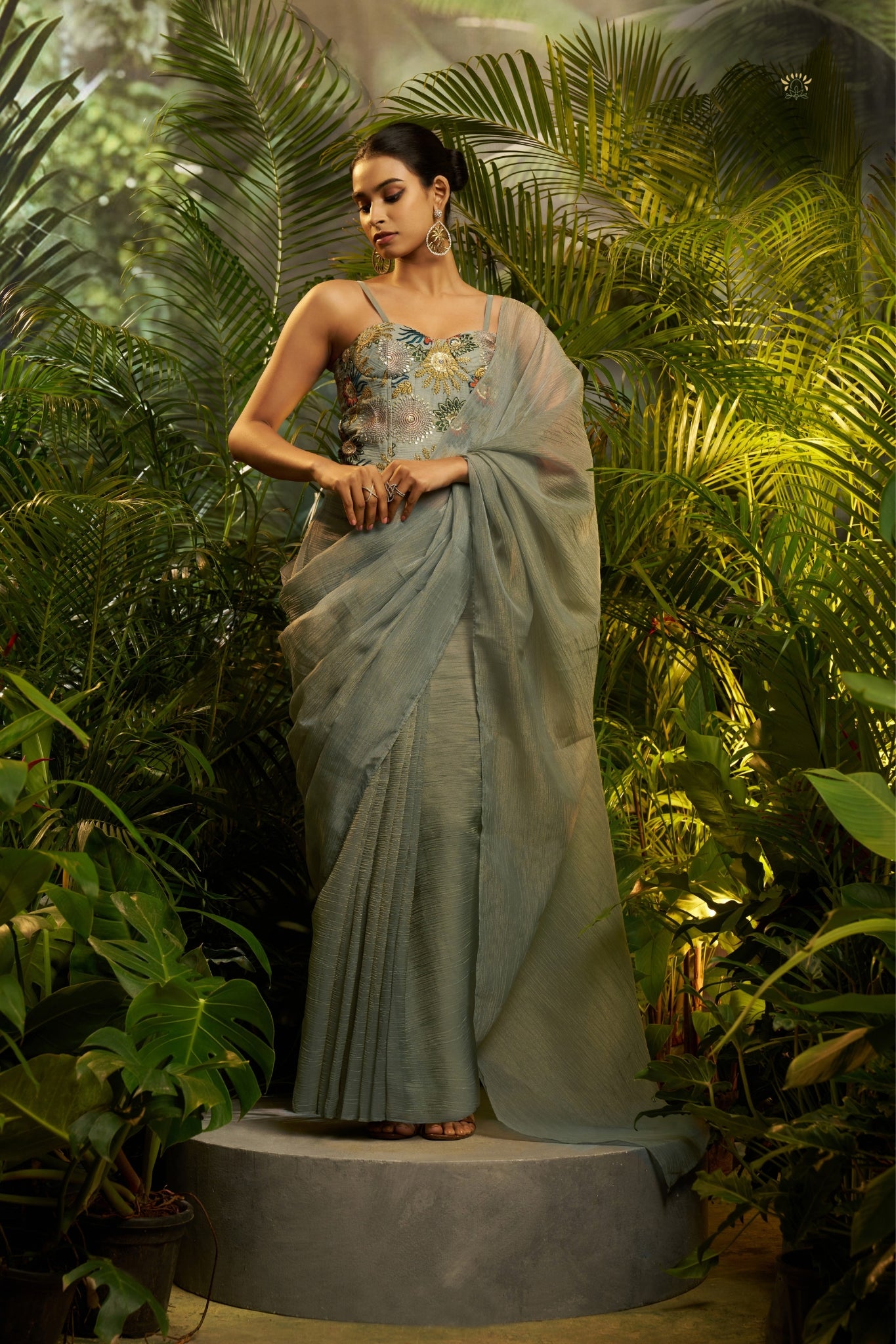 Celebrity Style Pure Tissue Designer Saree with Heavy Embroidered Blouse For Wedding, Reception, Festive & Party Wear Women
