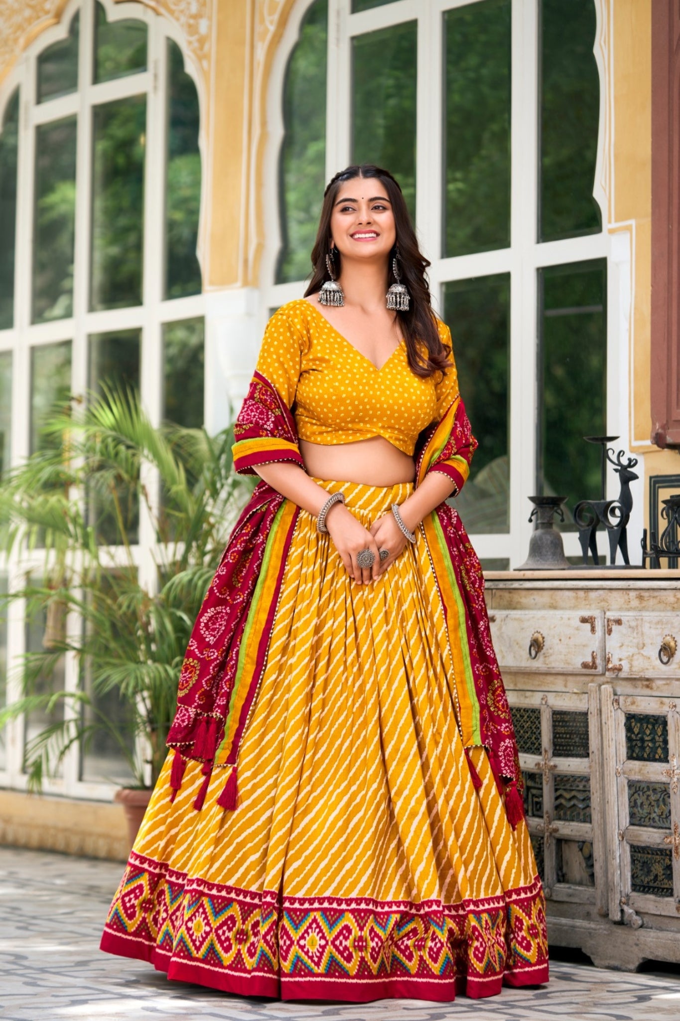 Patola Print Leheriya Designer Lehenga Choli