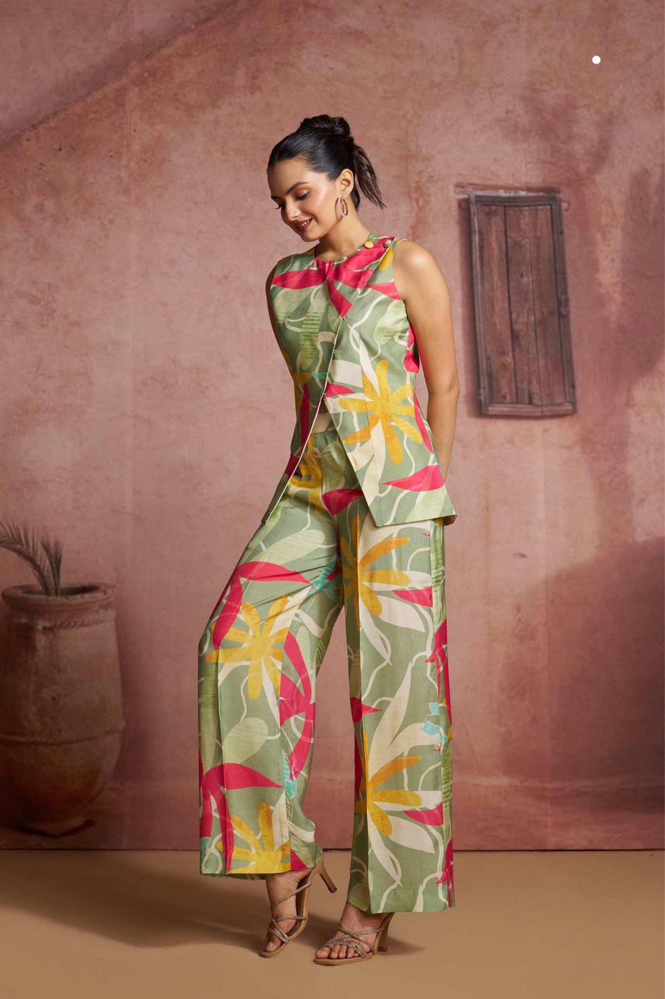 Premium Pure Muslin Silk Floral Co Ord Set