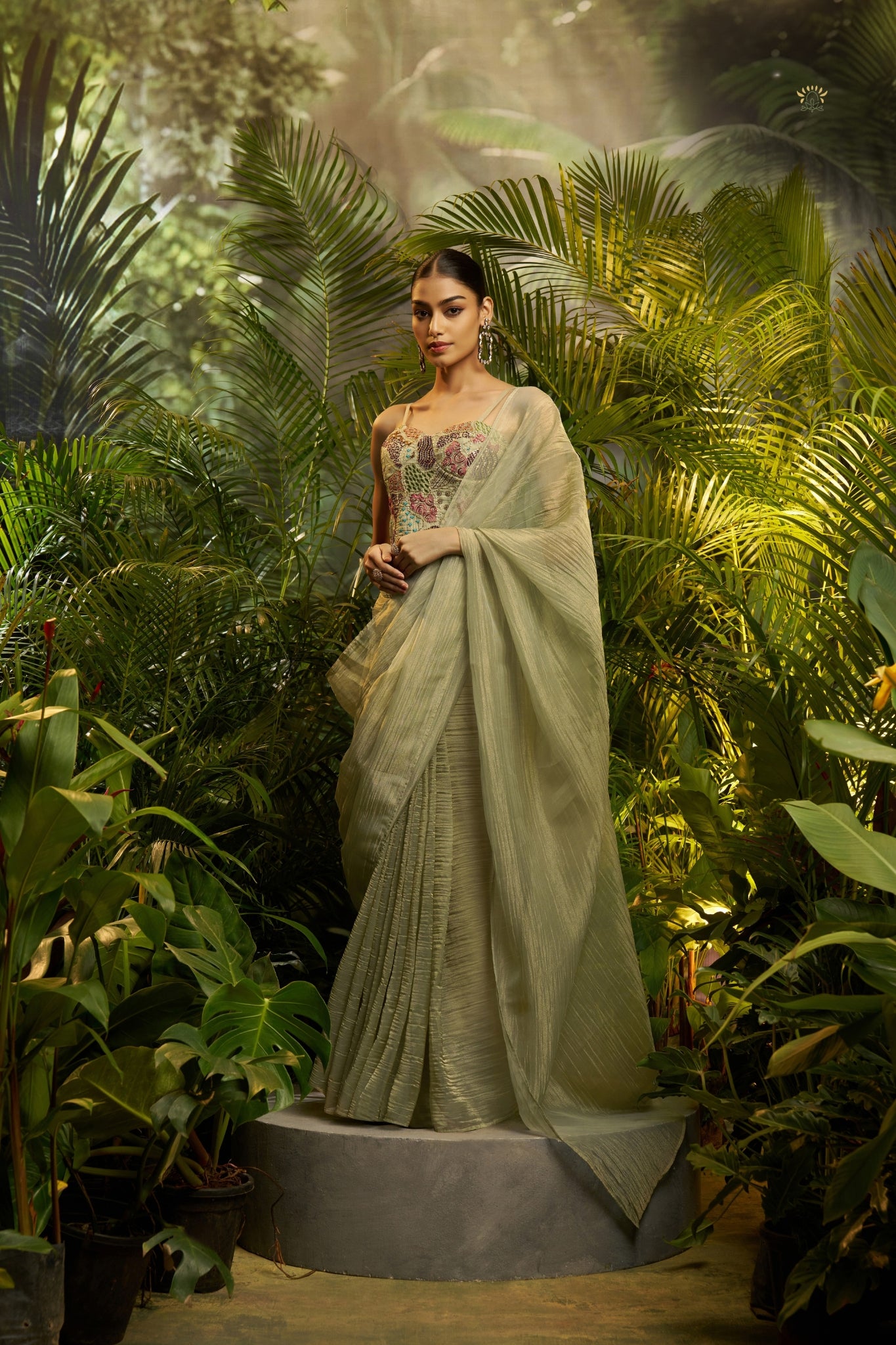 Pure Tissue Designer Saree with Heavy Embroidered Blouse For Wedding, Reception And Festive Wear