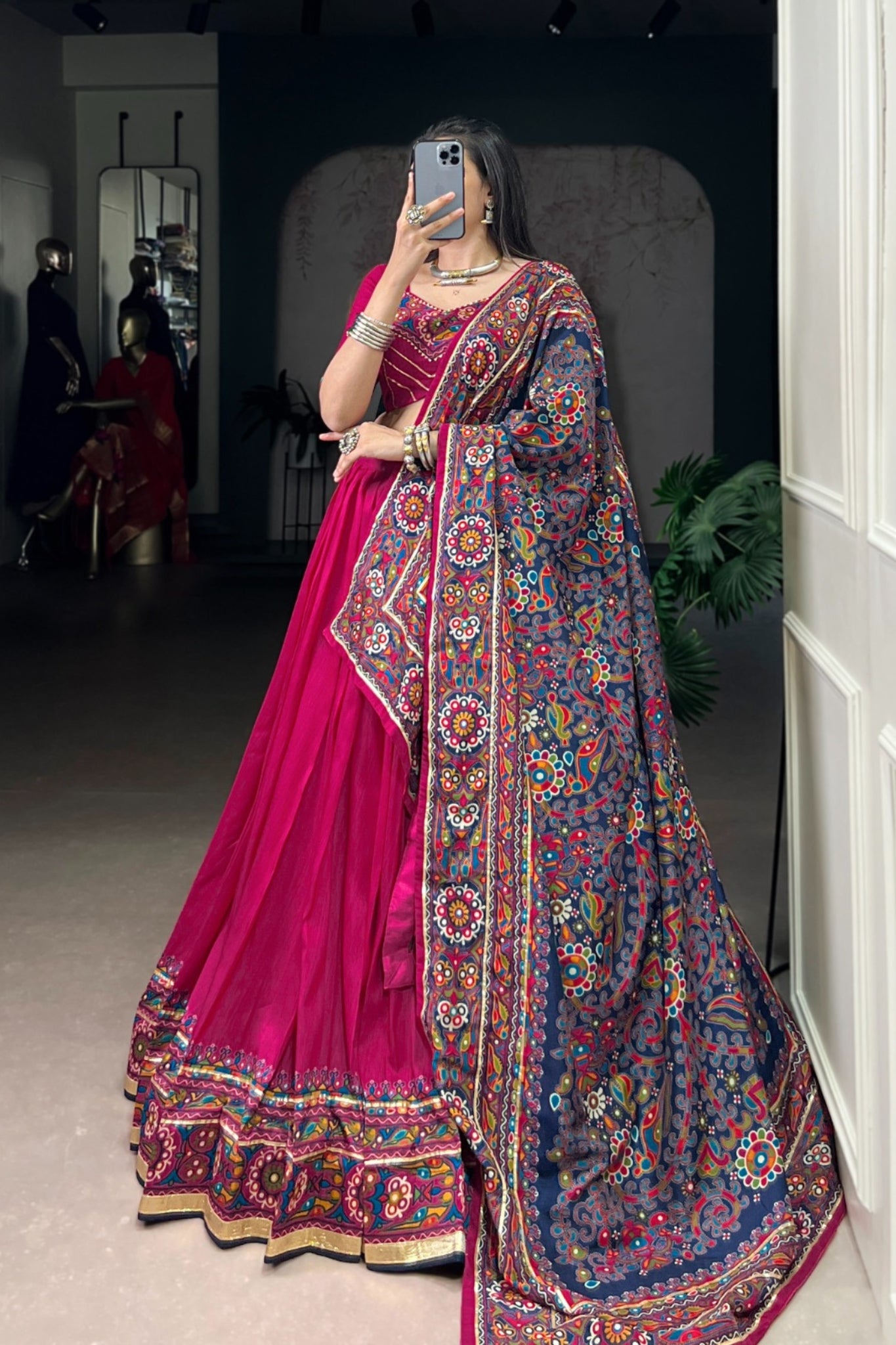Gamthi Print Embossed Designer Beautiful Lehenga Choli
