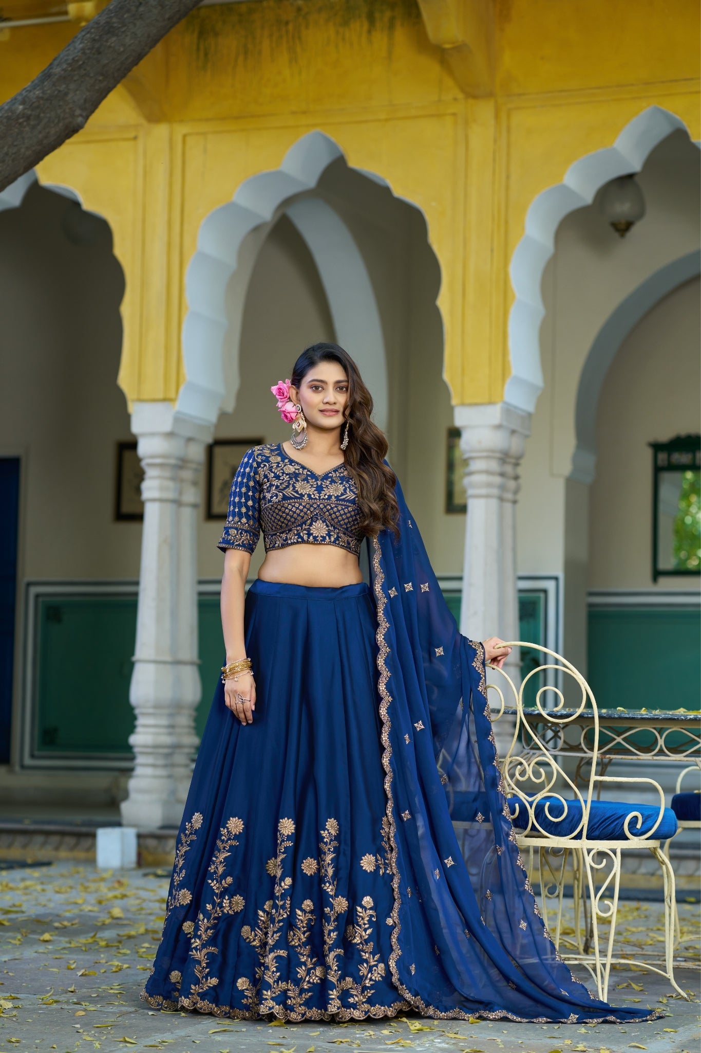 Orange Color Rangoli Silk Sequins And Thread Embroidery Work Lehenga Choli For Woman