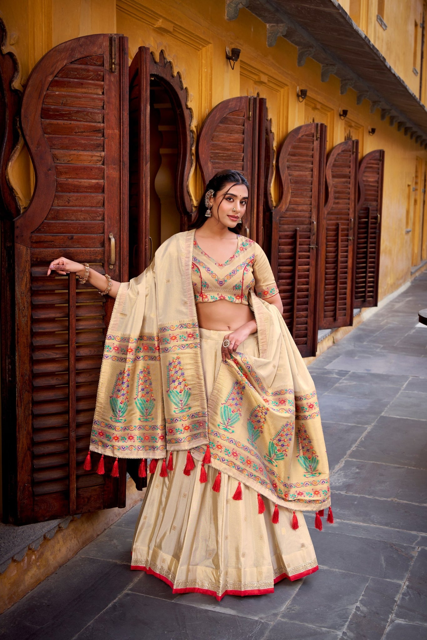 Designer Paithani Zari Weaving Shimmer Lehenga Choli With Dupatta