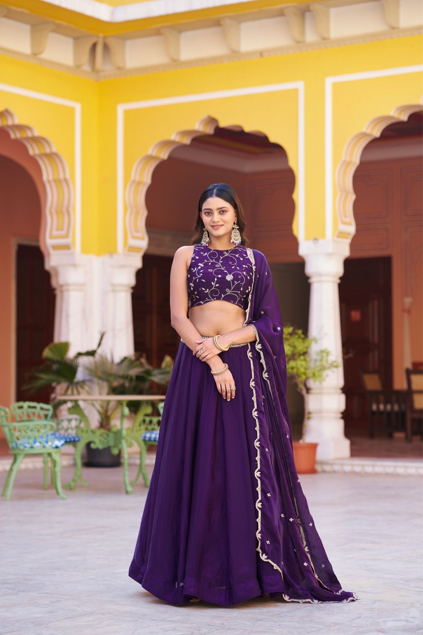Premium Fendi Silk Lehenga Choli with Sequins & Thread Embroidery Work | Designer Festive & Wedding Wear for Women
