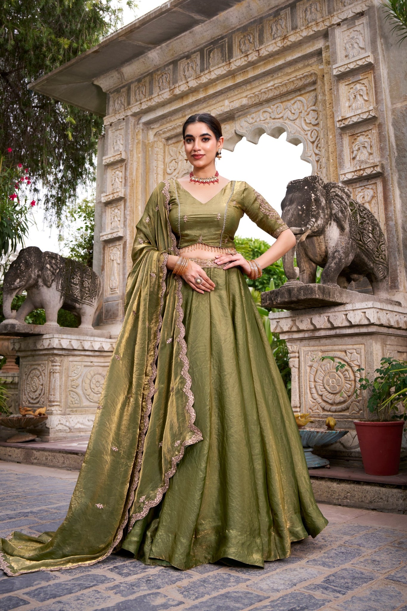 Stunning Wedding Designer Sequins Tread Embroidered Work Festive Lehenga Choli