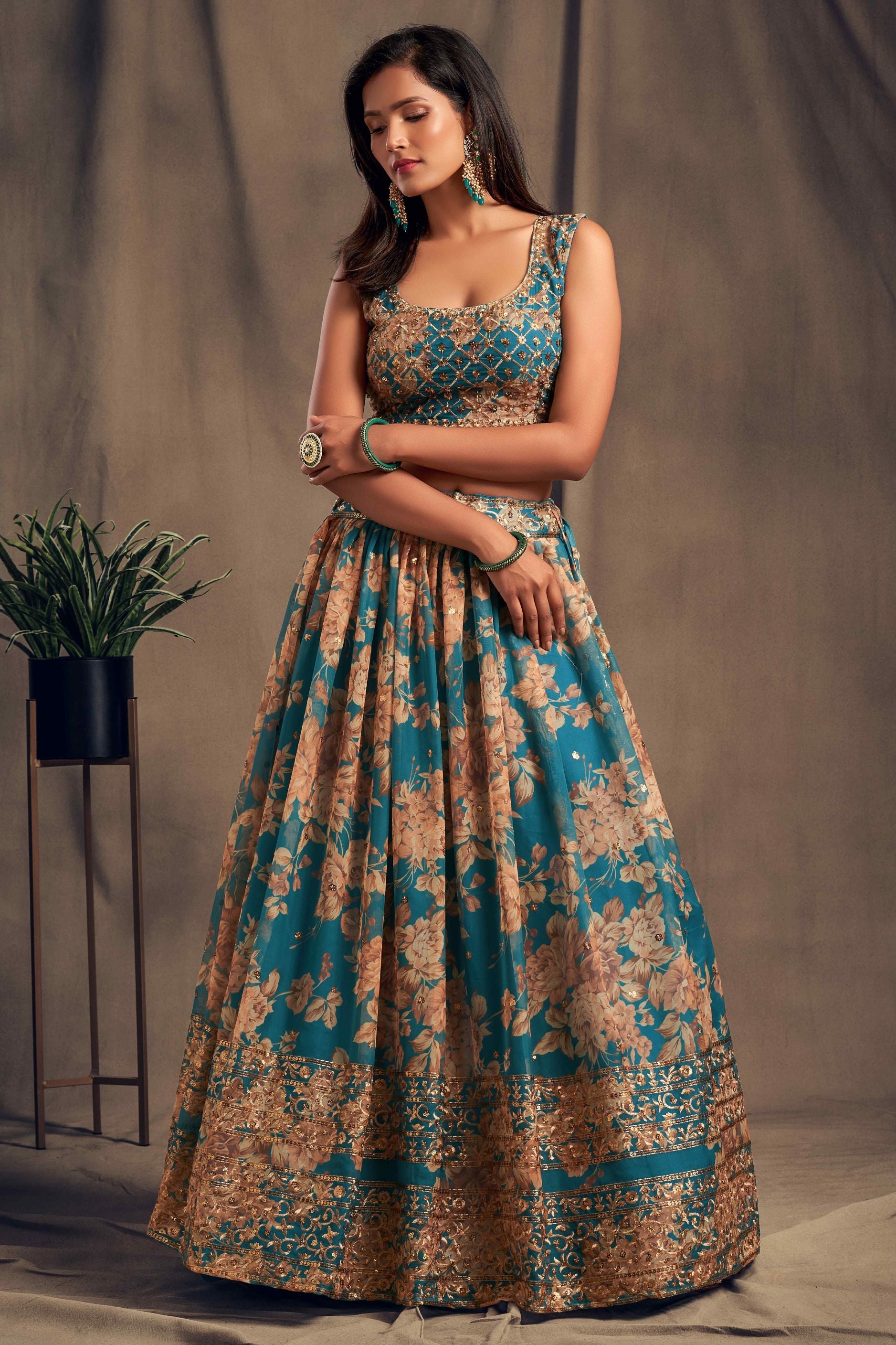 Gorgeous Sequence With Embroidery Floral Work Lehenga Choli