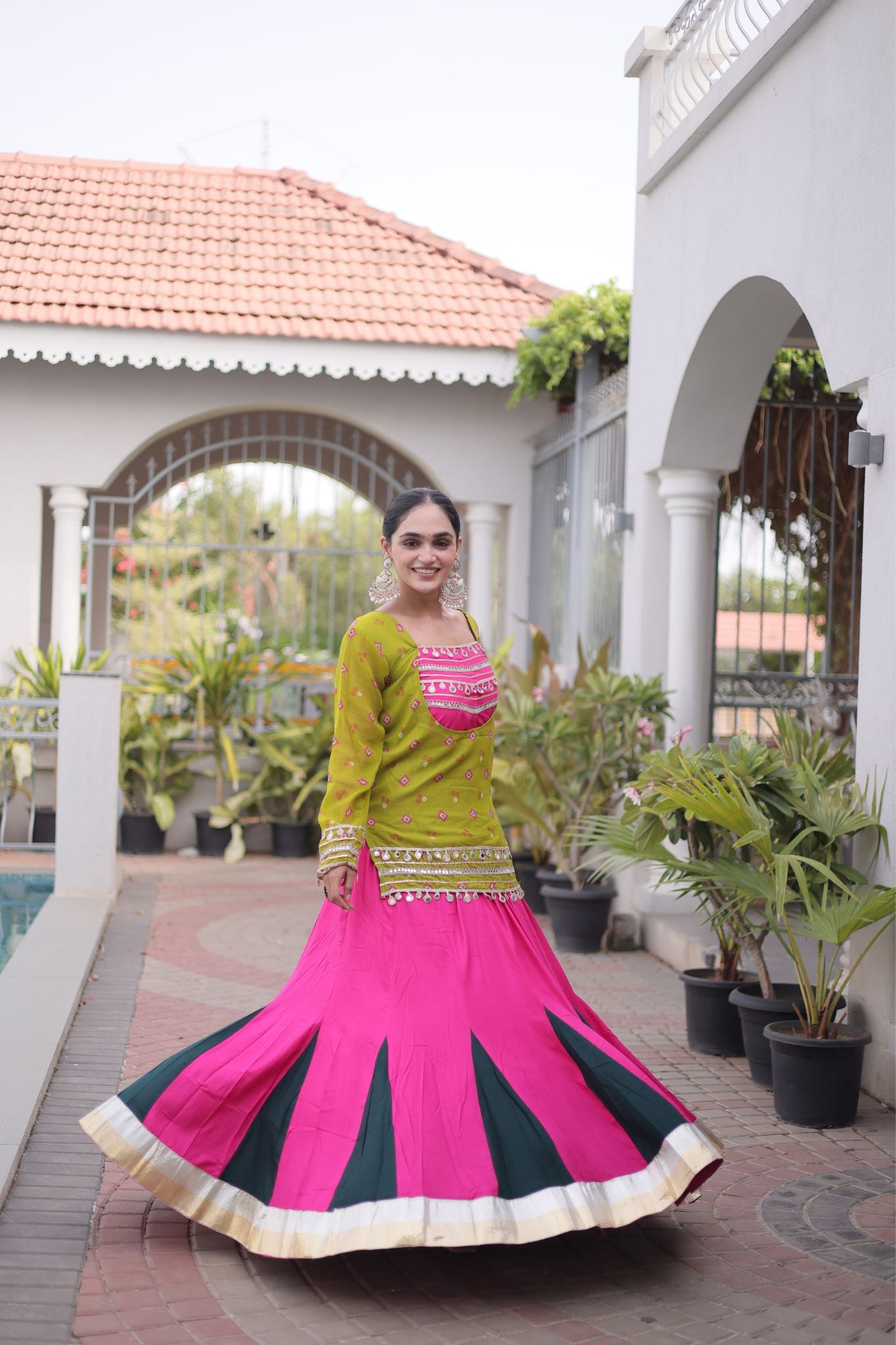 Raasrang Special Navratri Designer Lehenga Choli With Bandhani Printed Jacket For Women