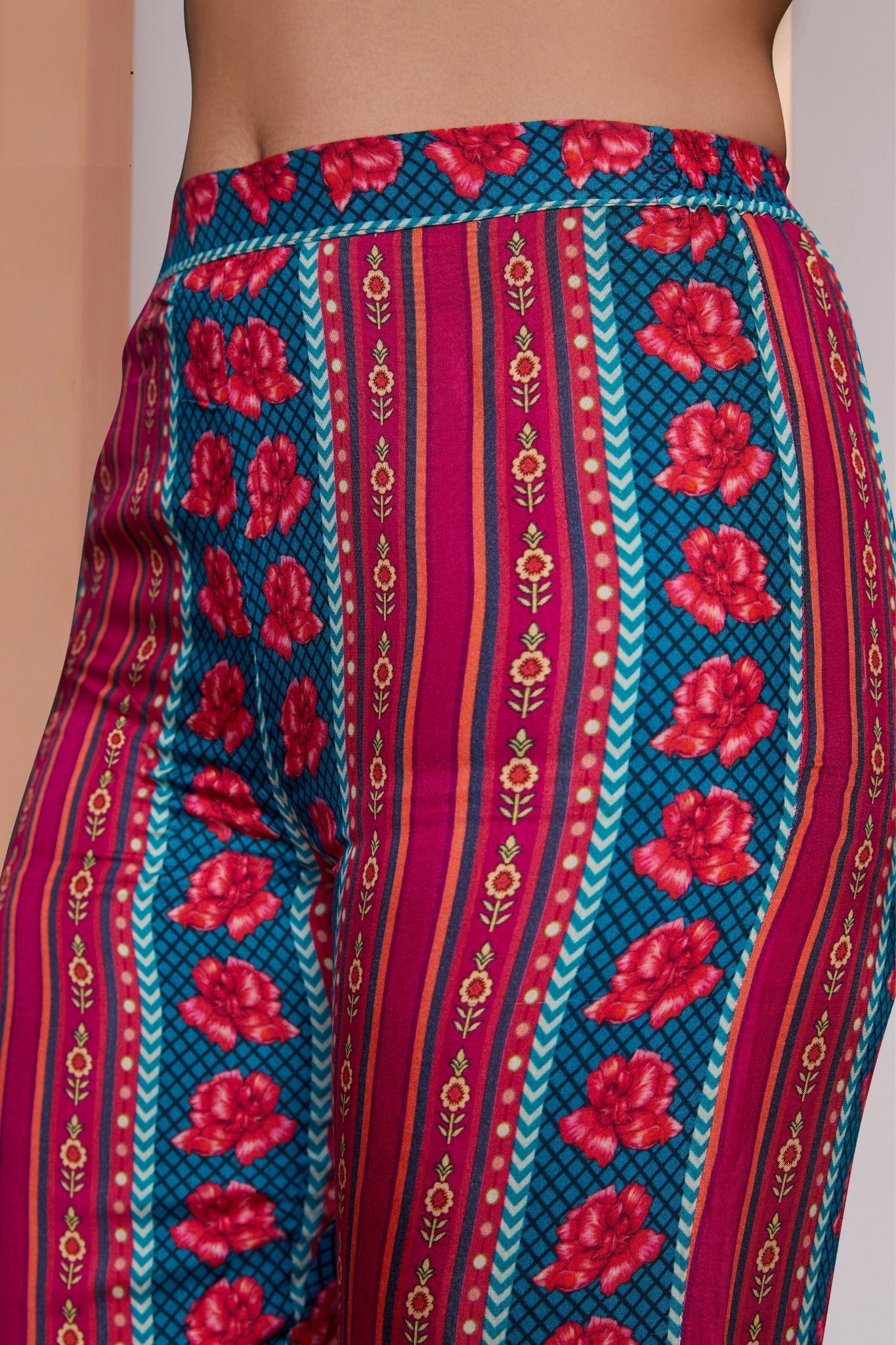 Pure Muslin Silk Coral Pink Co-Ord Set For Women