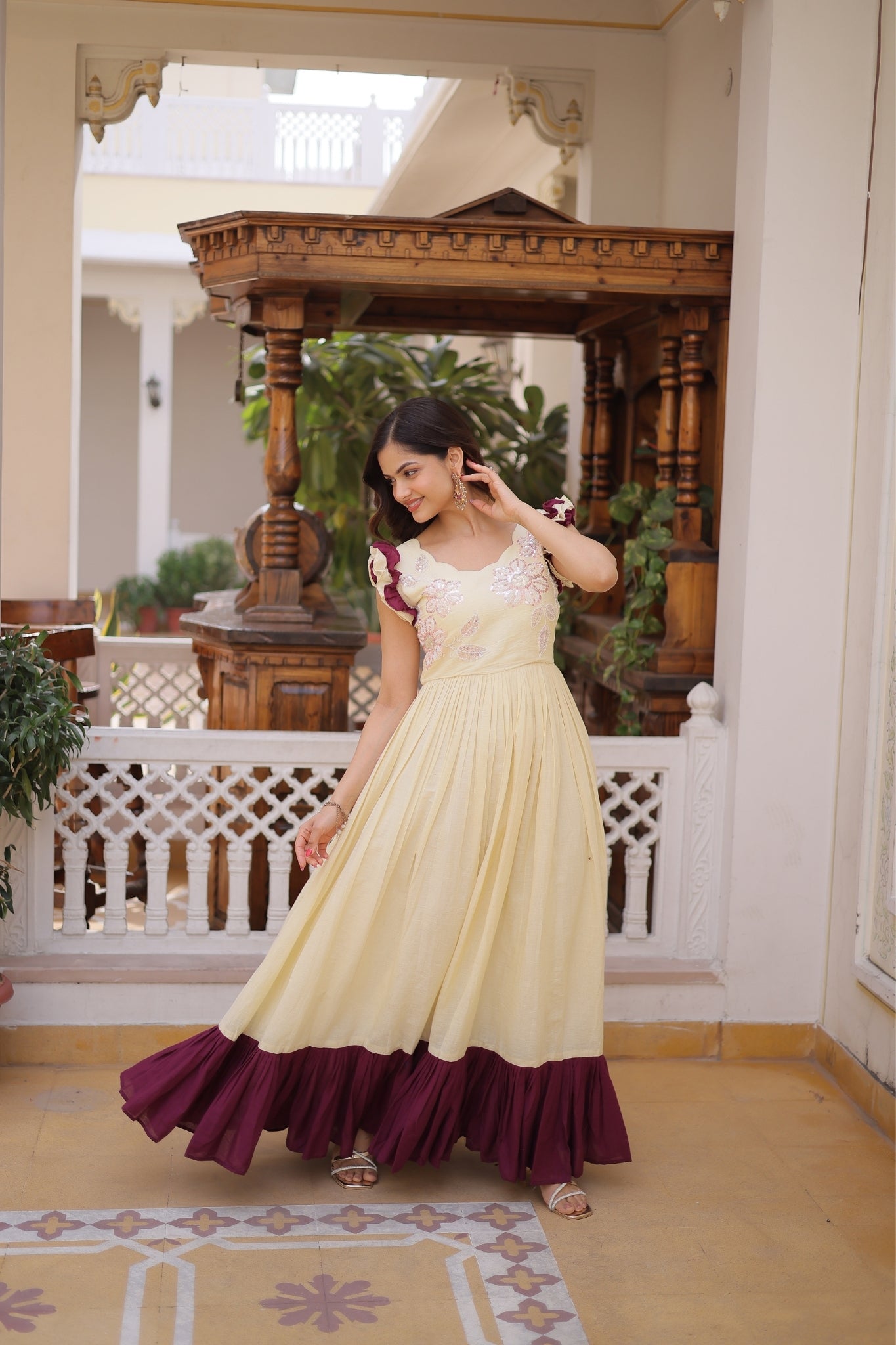 Ethnic Embroidered Anarkali Dress For Women