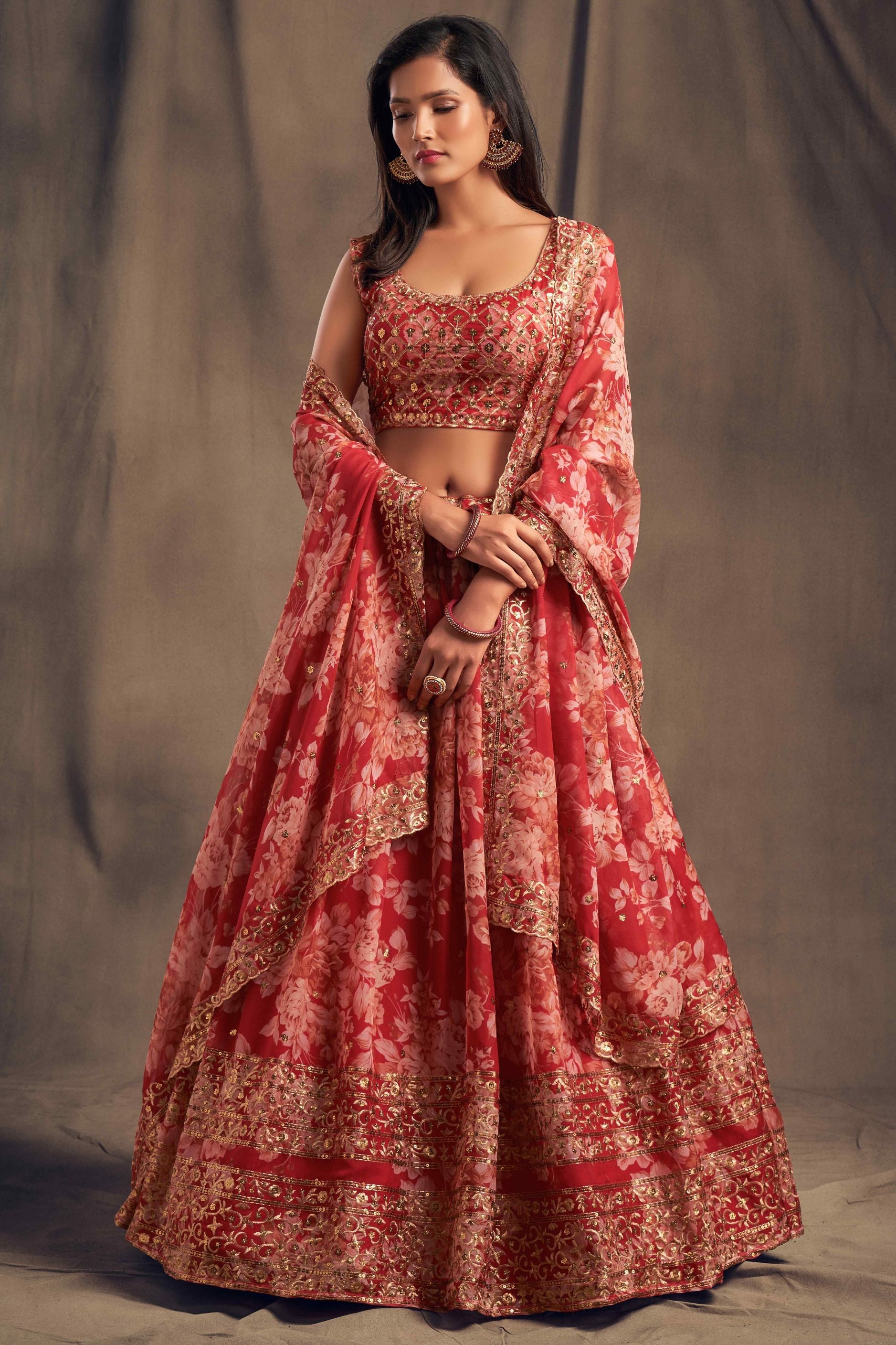 Gorgeous Sequence With Embroidery Floral Work Lehenga Choli