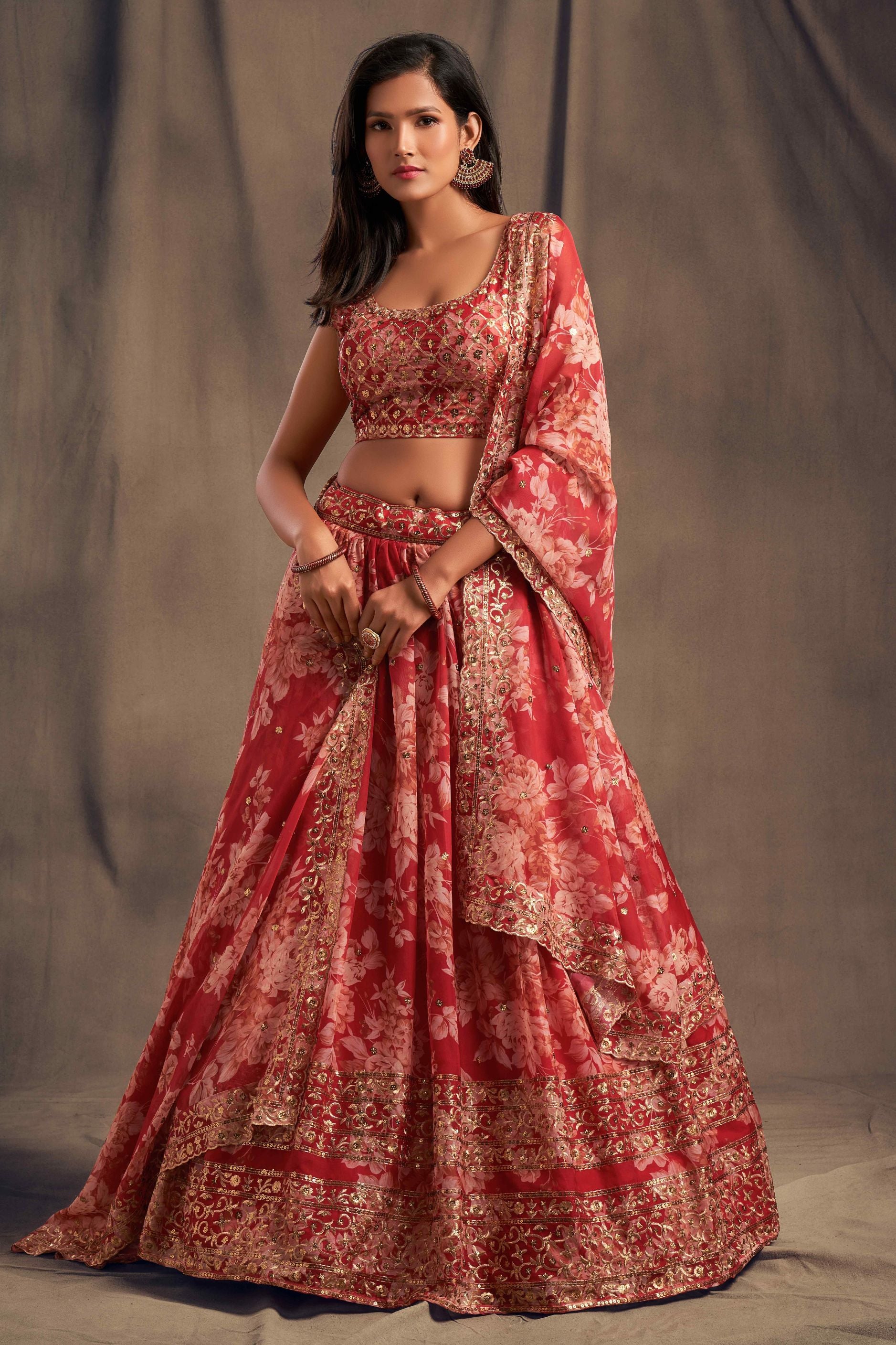 Gorgeous Sequence With Embroidery Floral Work Lehenga Choli