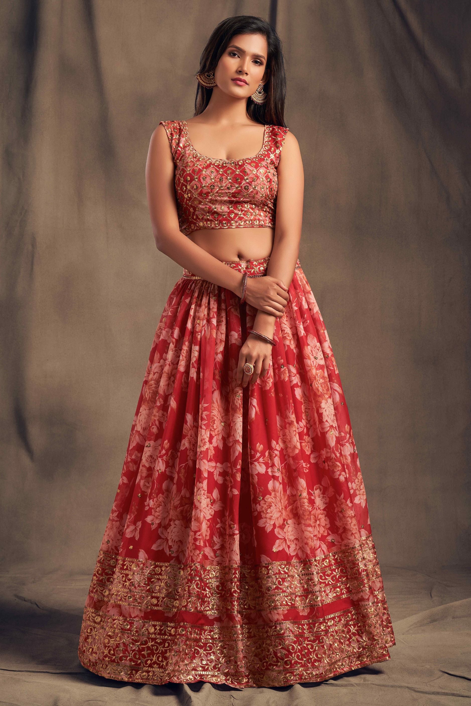 Gorgeous Sequence With Embroidery Floral Work Lehenga Choli