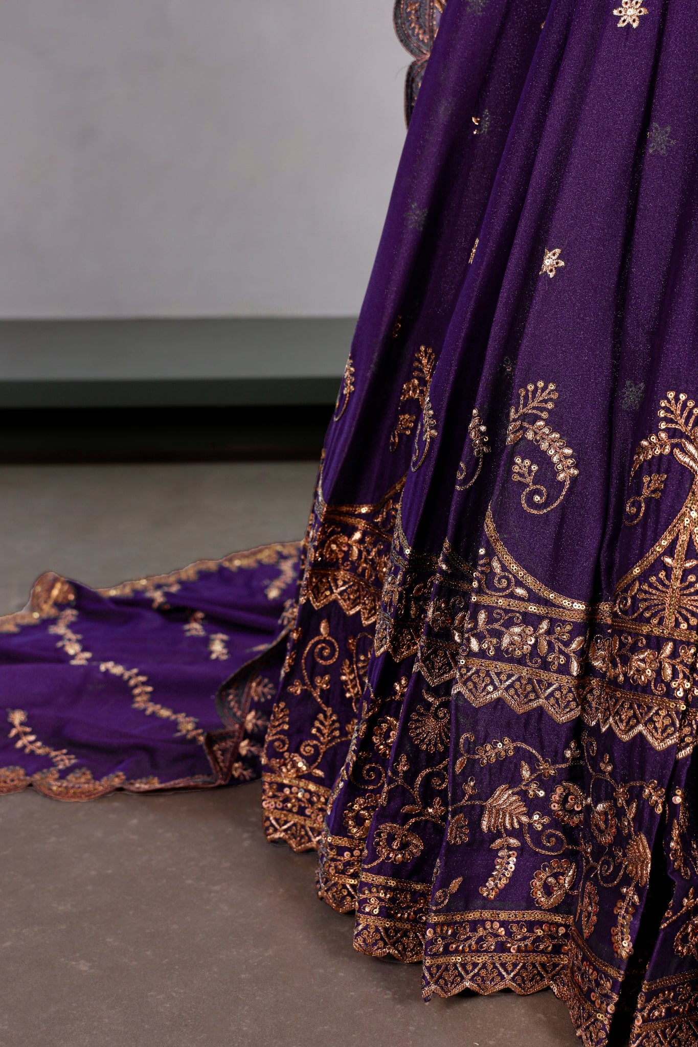 Royal Purple Star Georgette Lehenga Choli Set For Women