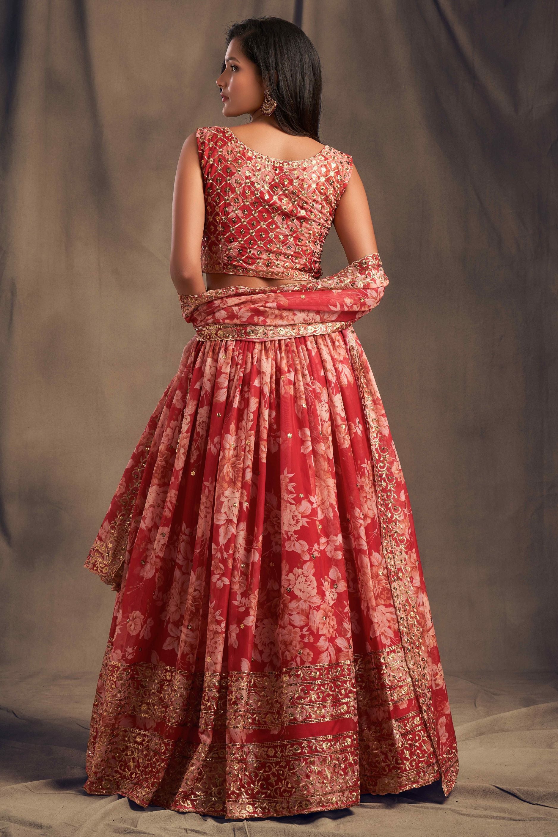 Gorgeous Sequence With Embroidery Floral Work Lehenga Choli