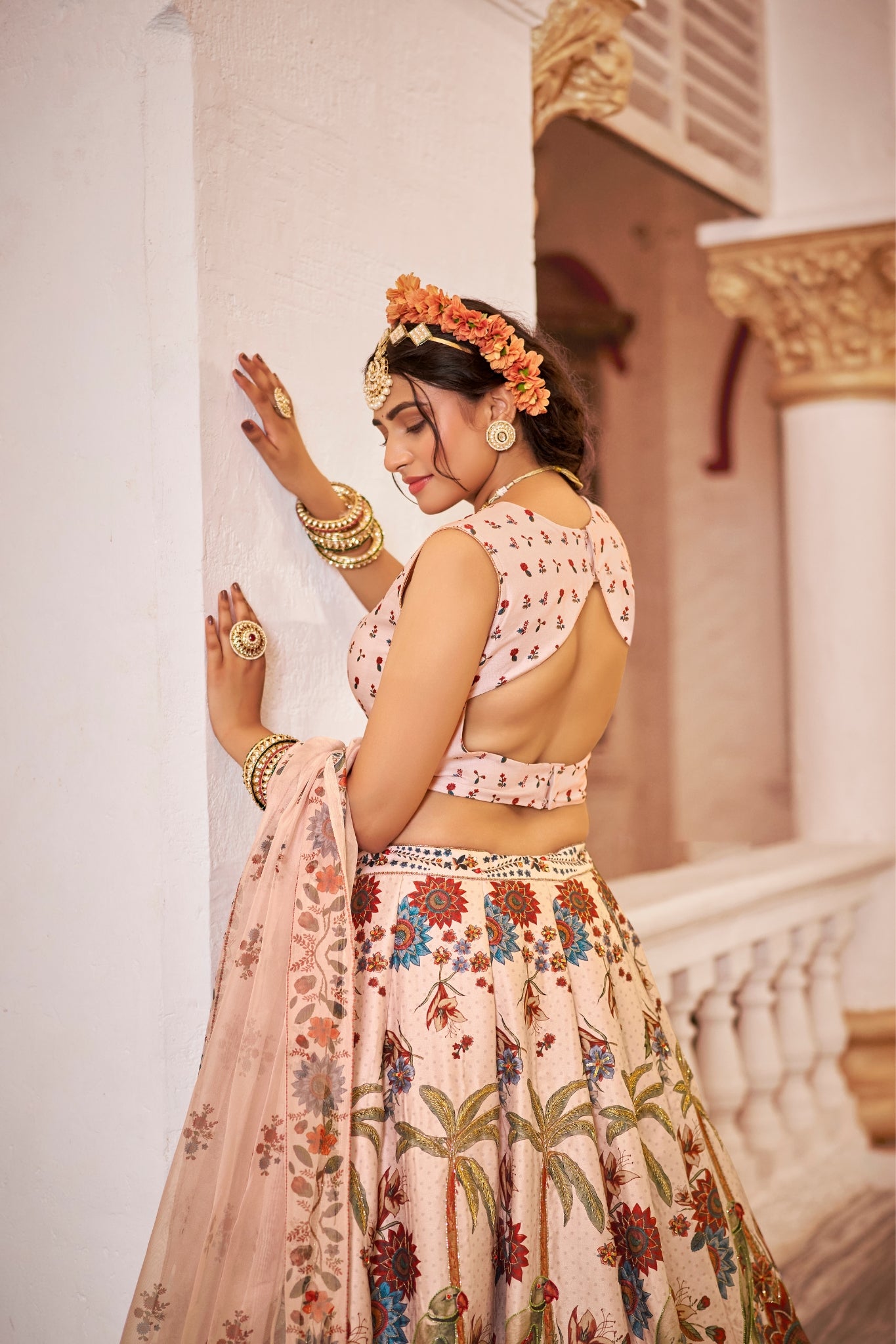 Luxury Heritage Print Art Silk Lehenga Choli With Handwork And Organza Dupatta
