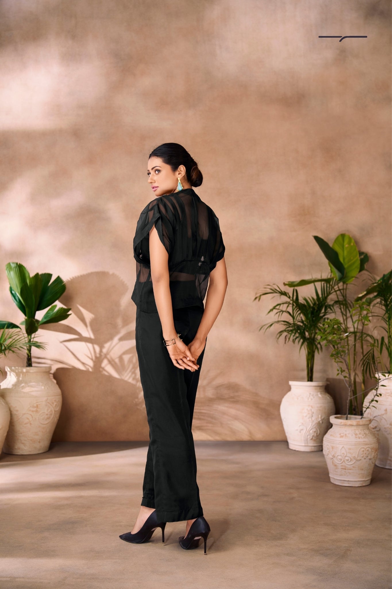 Black Luxe Organza Statement Co Ord Set