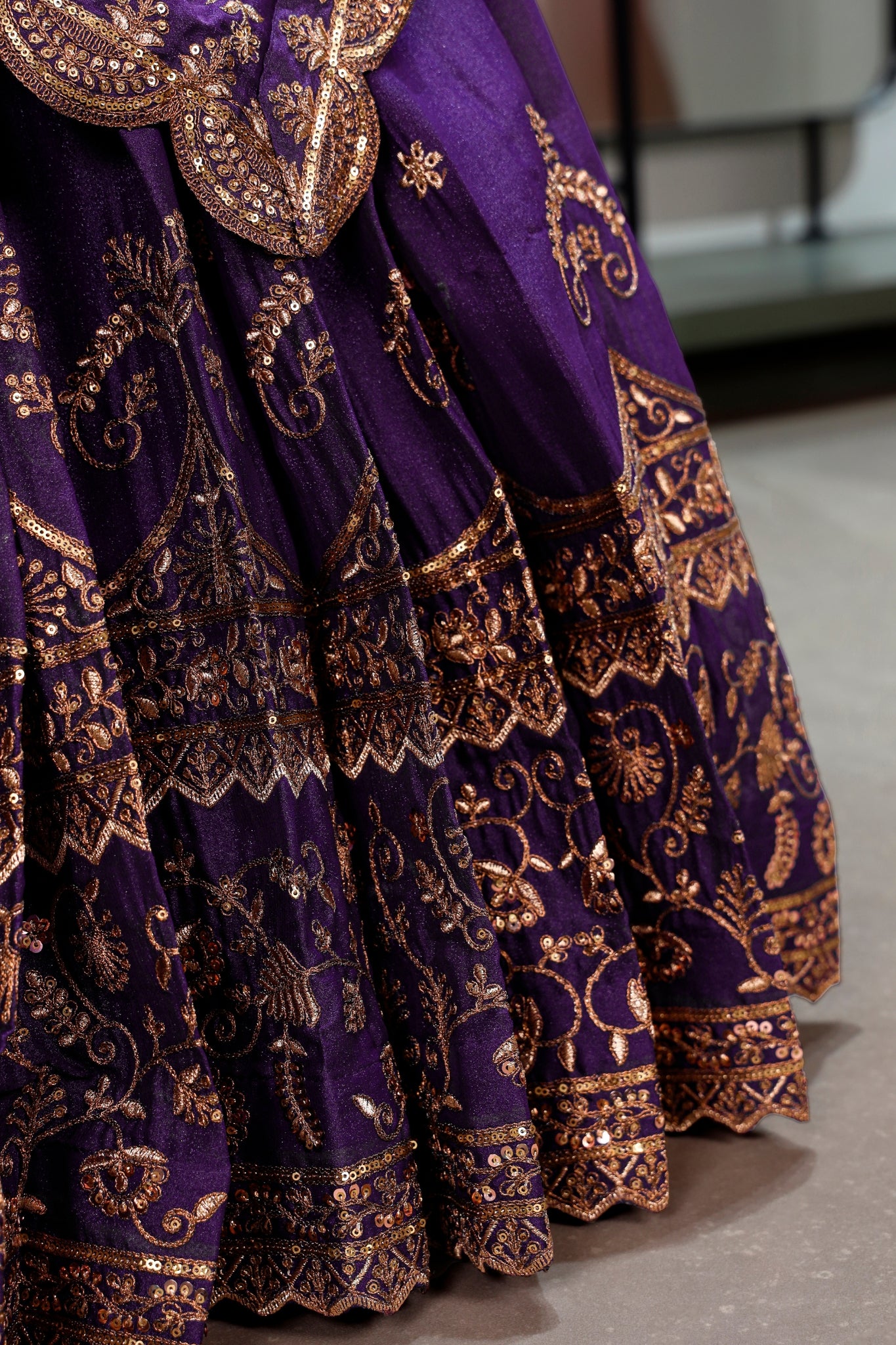 Royal Purple Star Georgette Lehenga Choli Set For Women