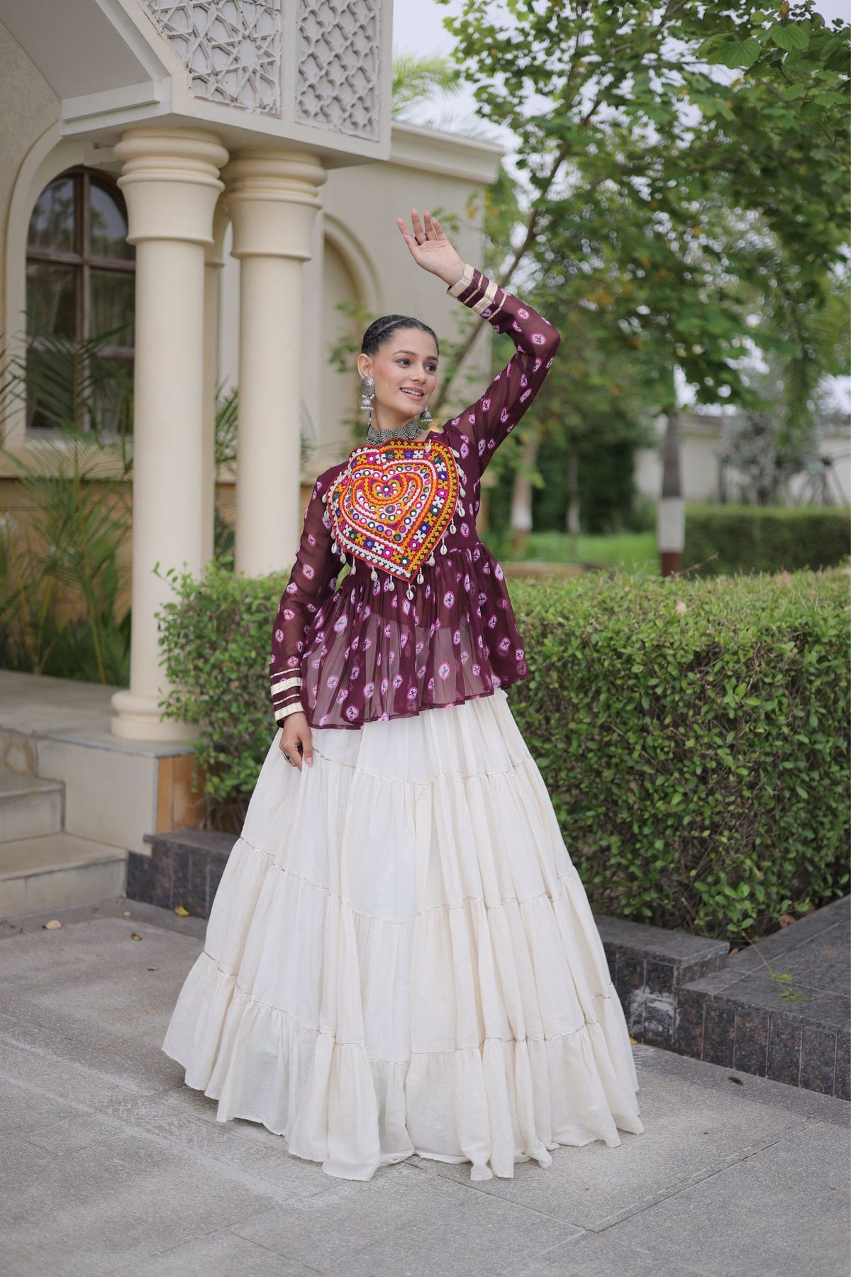 Rasrang Designer Bandhani Printed Navratri Lehenga Choli For Women