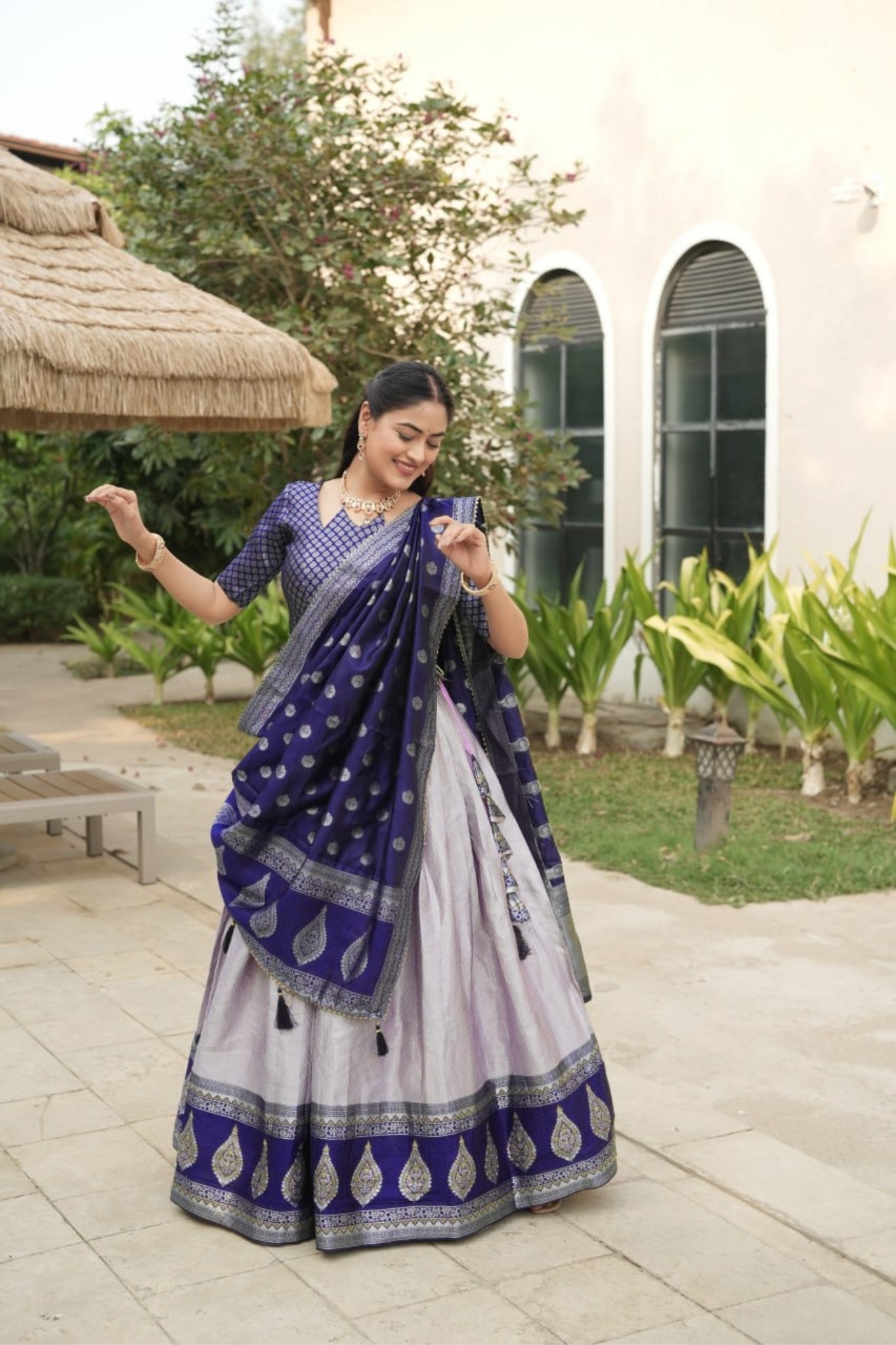 Royal Banarasi Silk Lehenga Choli With Contrast Dupatta For Wedding And Festive Wear
