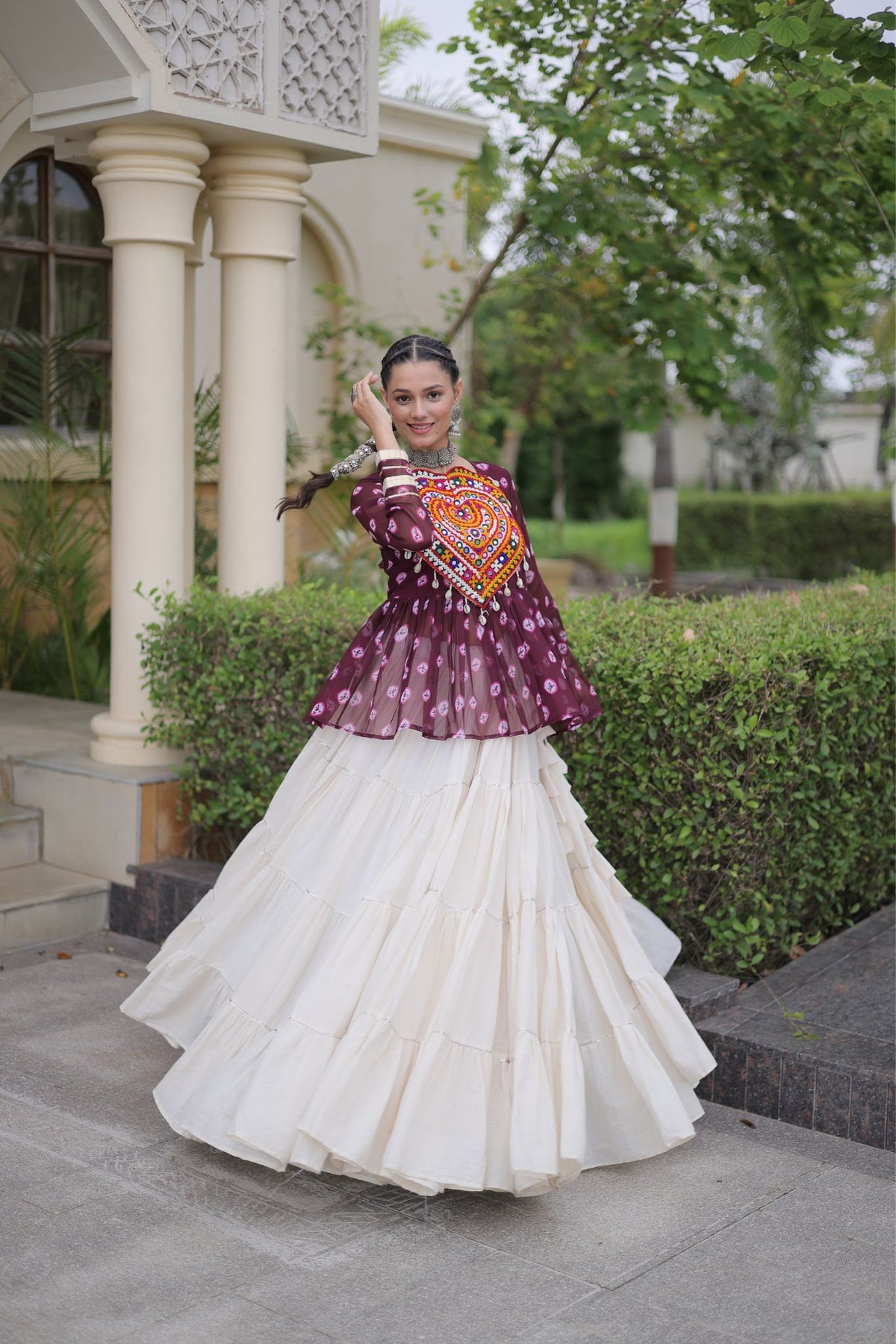 Rasrang Designer Bandhani Printed Navratri Lehenga Choli For Women
