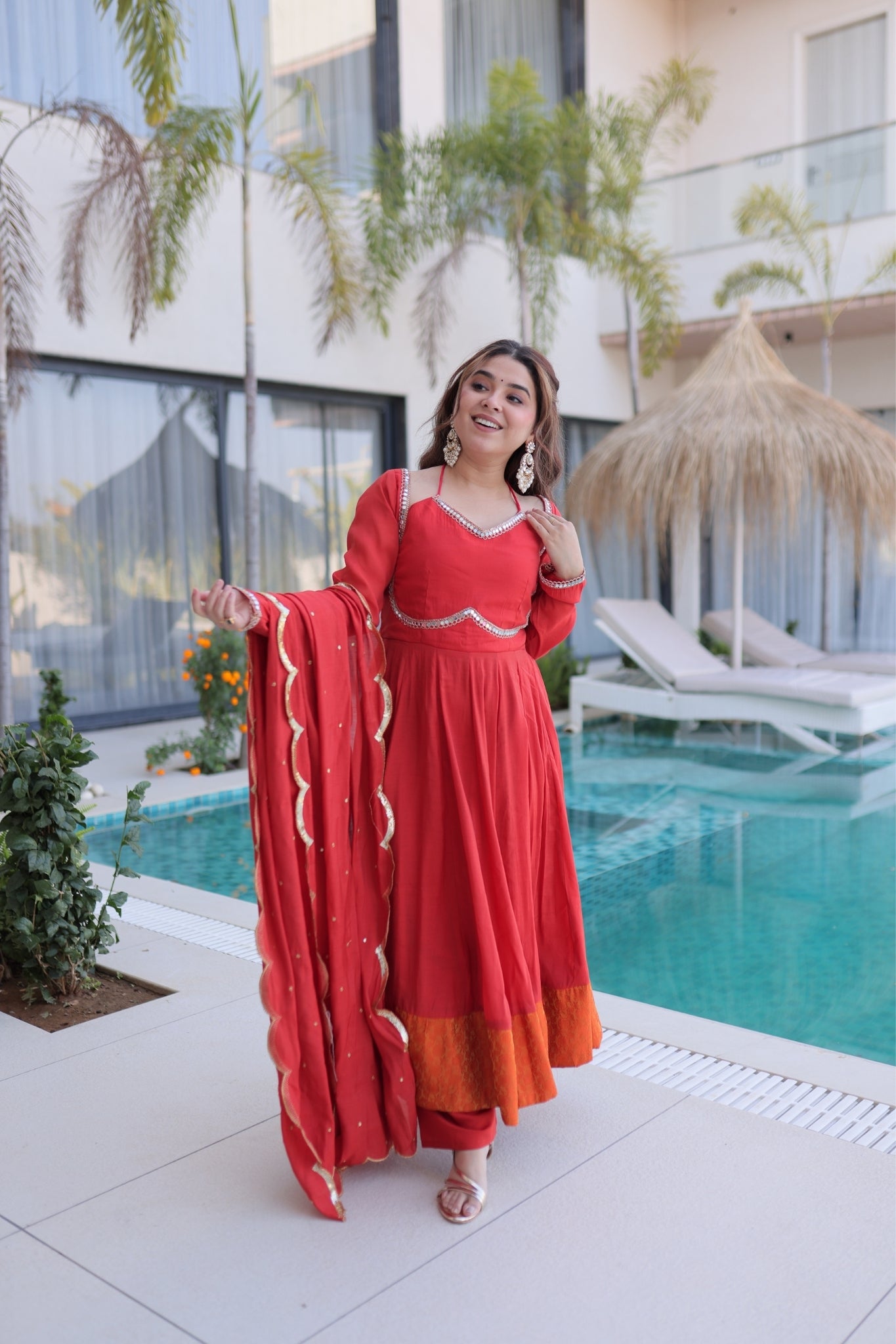 Premium Flared Anarkali Set with Dupatta