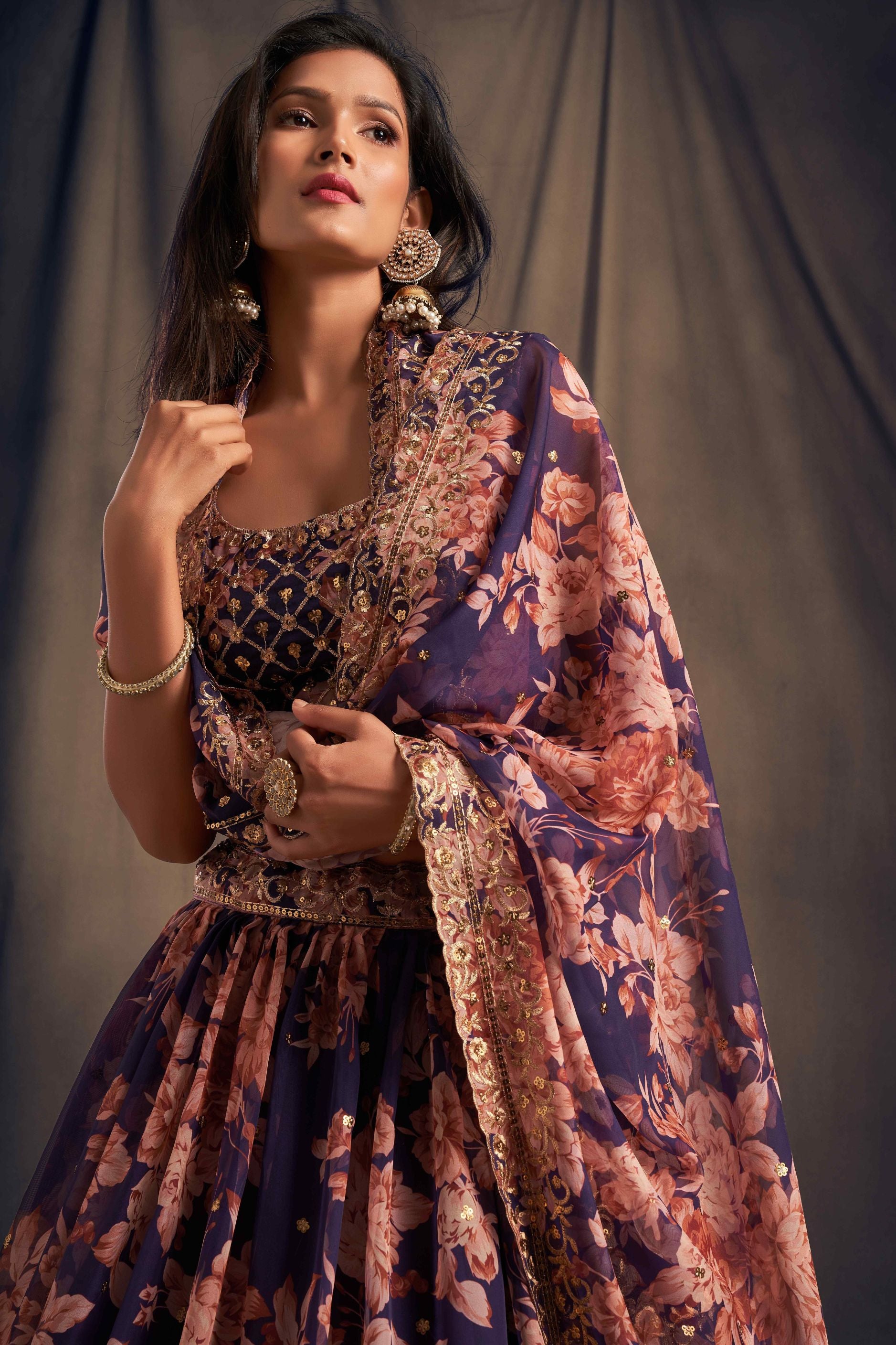 Gorgeous Sequence With Embroidery Floral Work Lehenga Choli