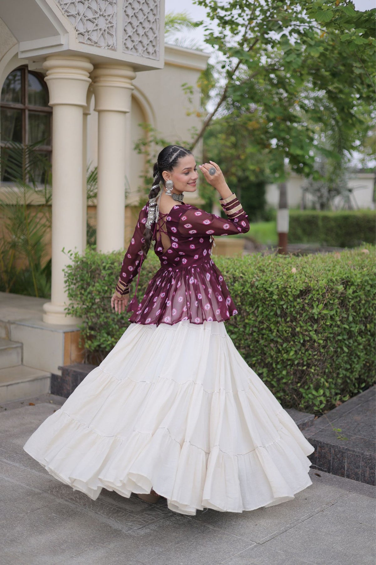 Rasrang Designer Bandhani Printed Navratri Lehenga Choli For Women