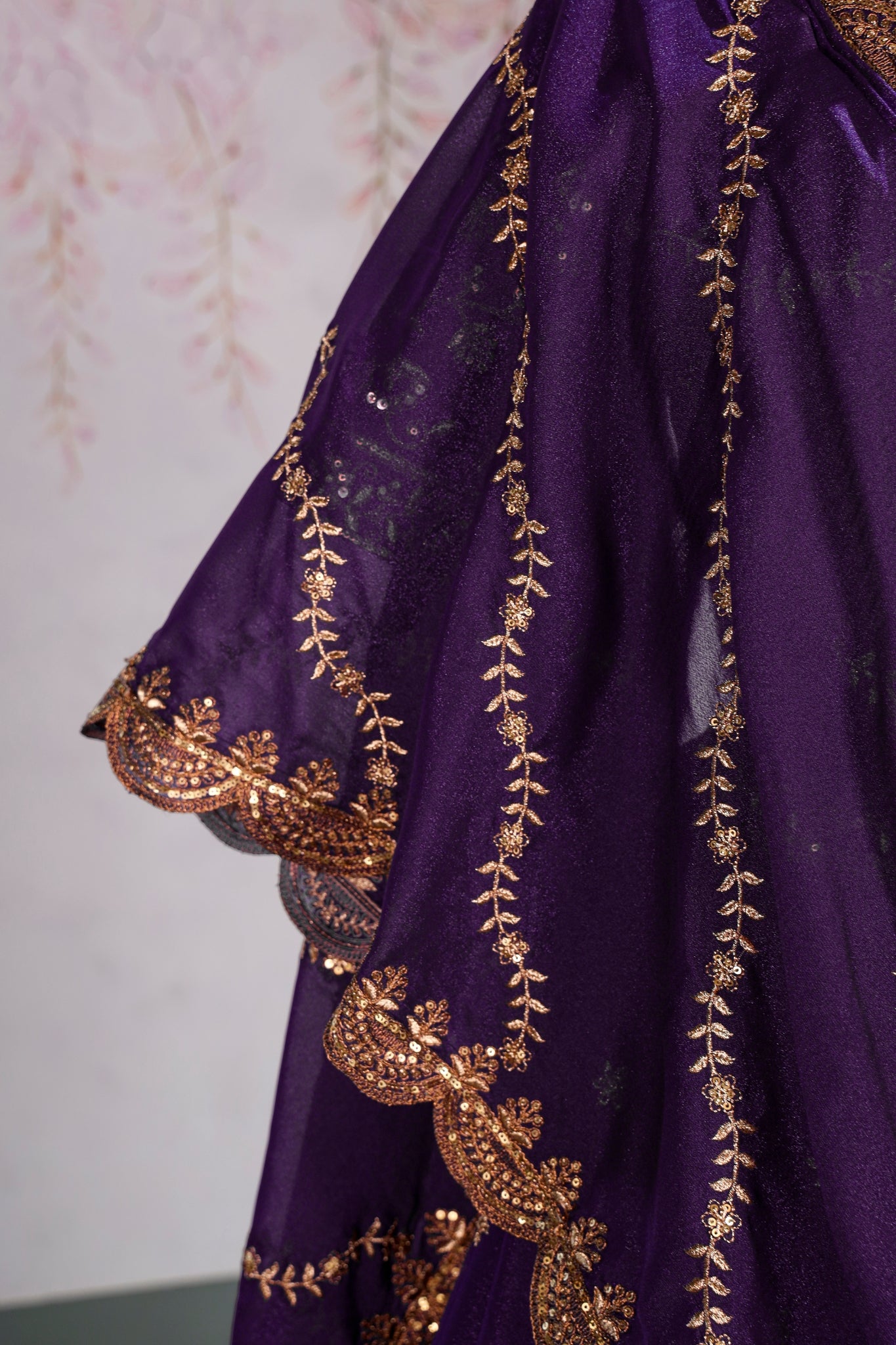 Royal Purple Star Georgette Lehenga Choli Set For Women