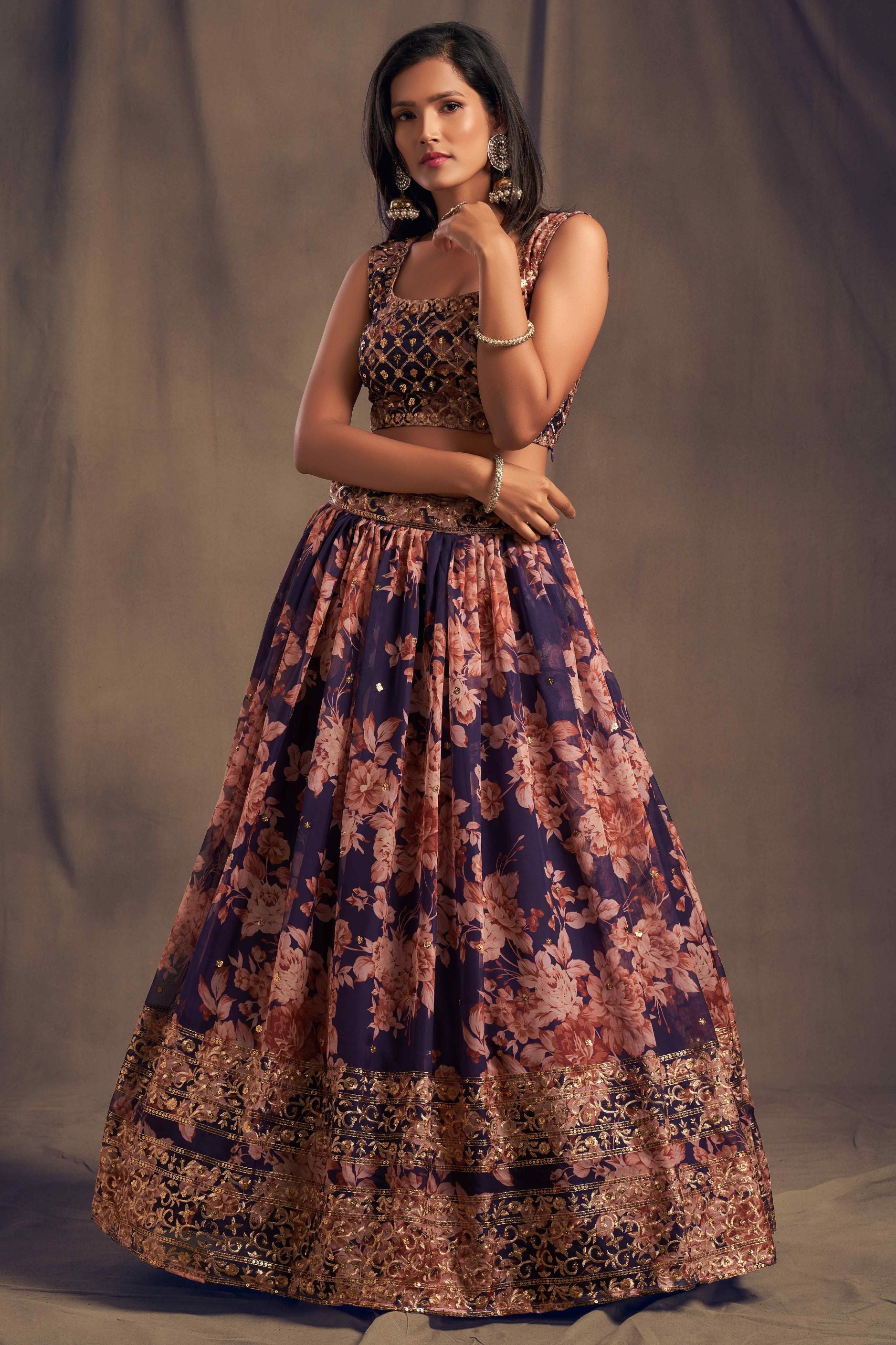 Gorgeous Sequence With Embroidery Floral Work Lehenga Choli