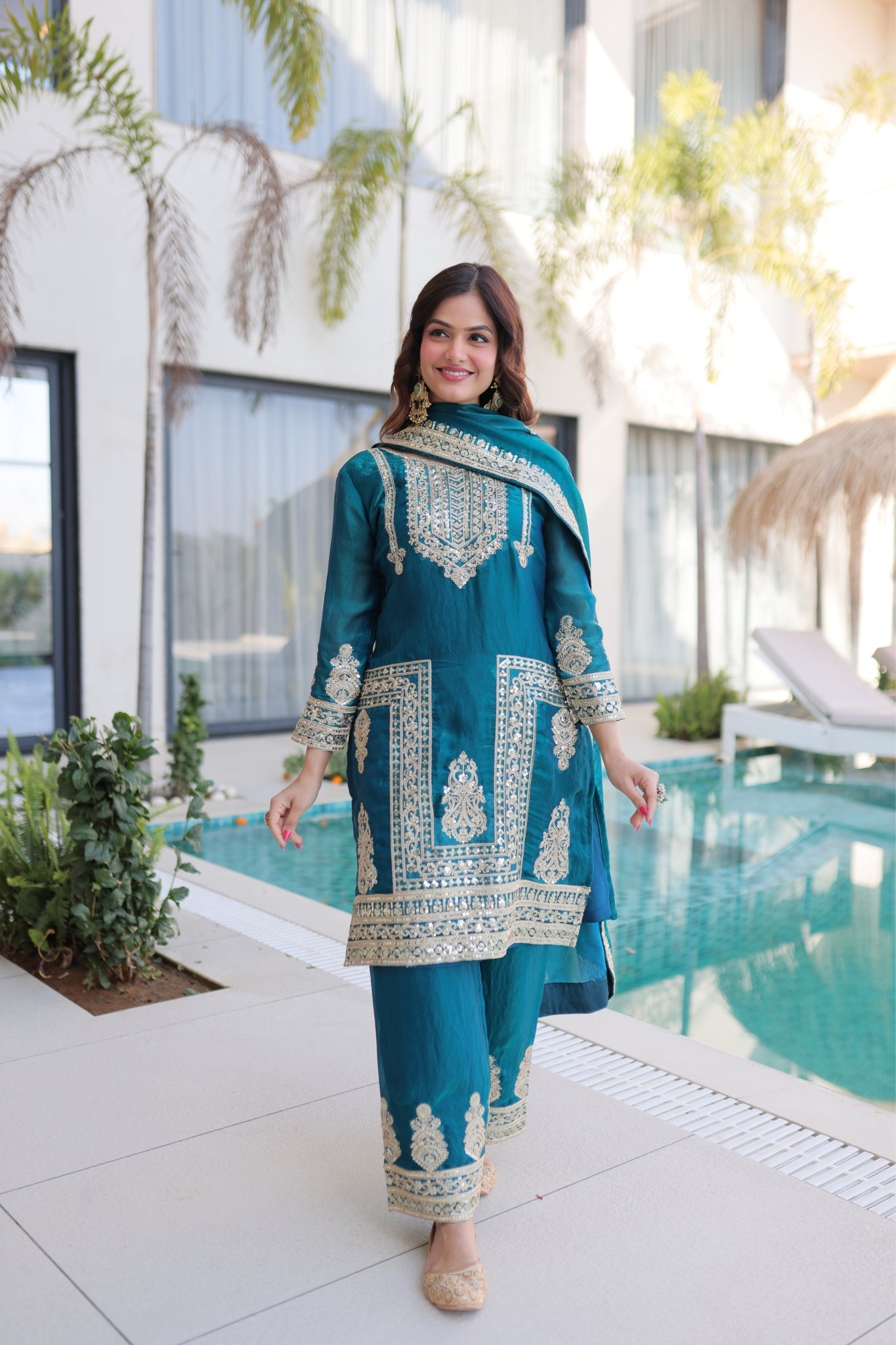 Designer Embroidered Salwar Suit Set For Women