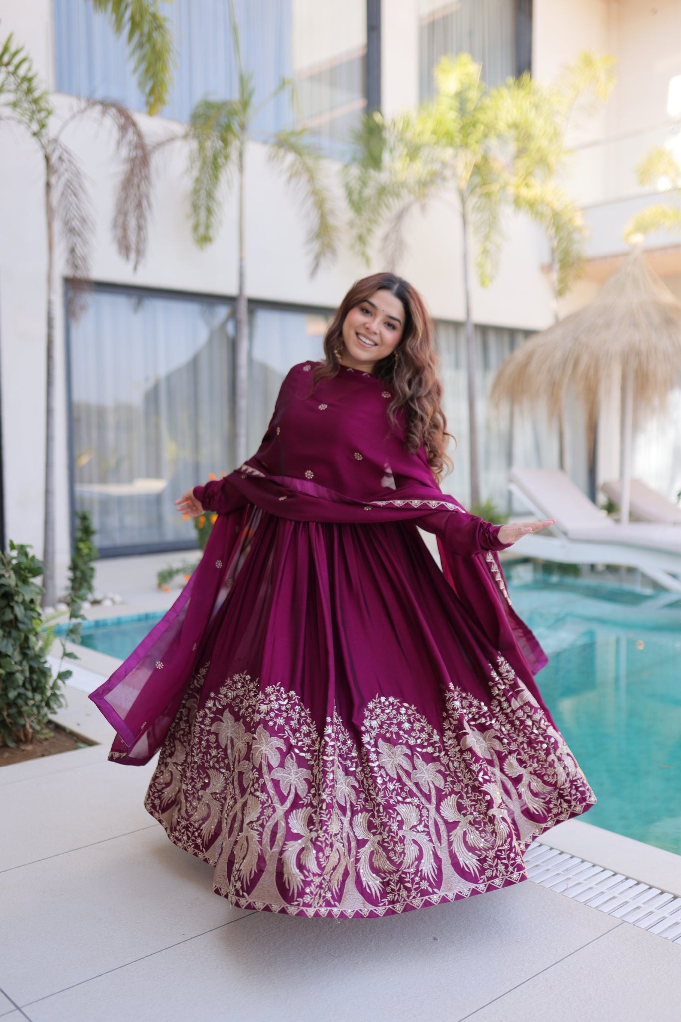 Rangoli Crush Sequins Multi Embroidery Anarkali Suit With Dupatta