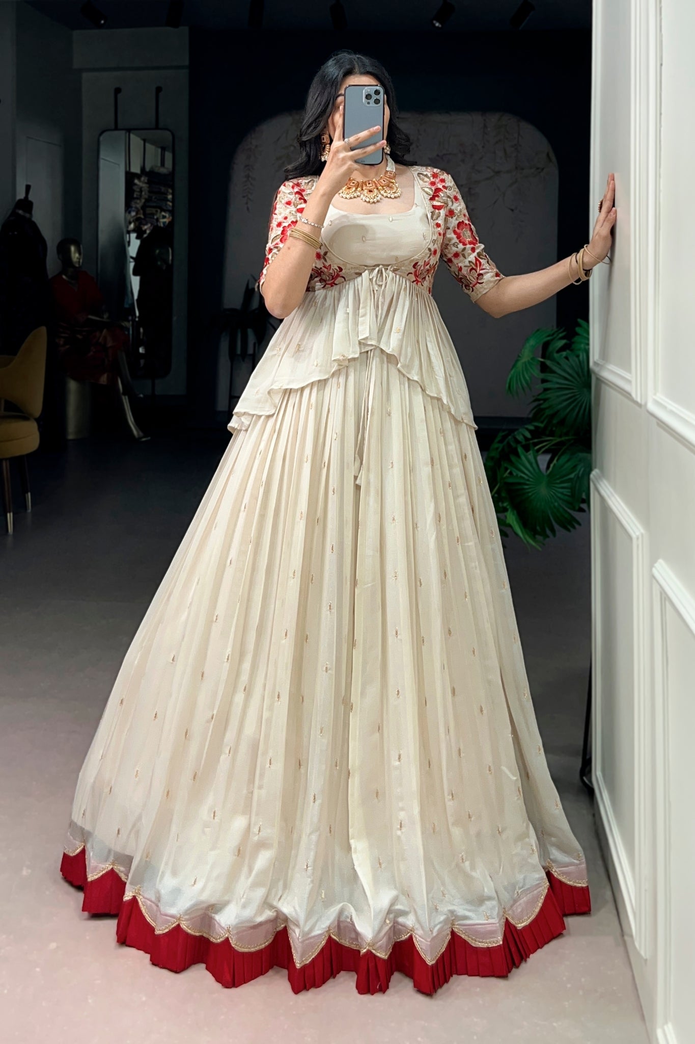 Peplum Style Designer Lehenga Choli With Koti