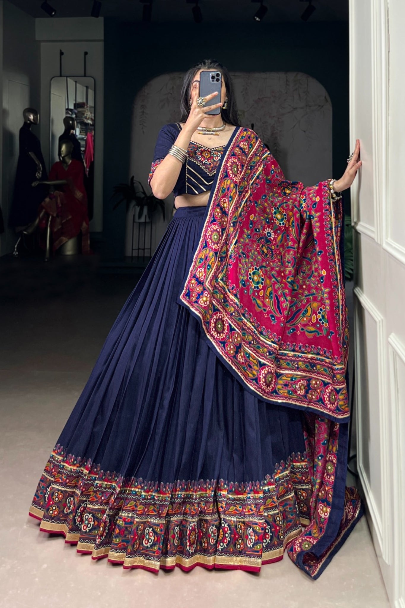 Gamthi Print Embossed Designer Beautiful Lehenga Choli
