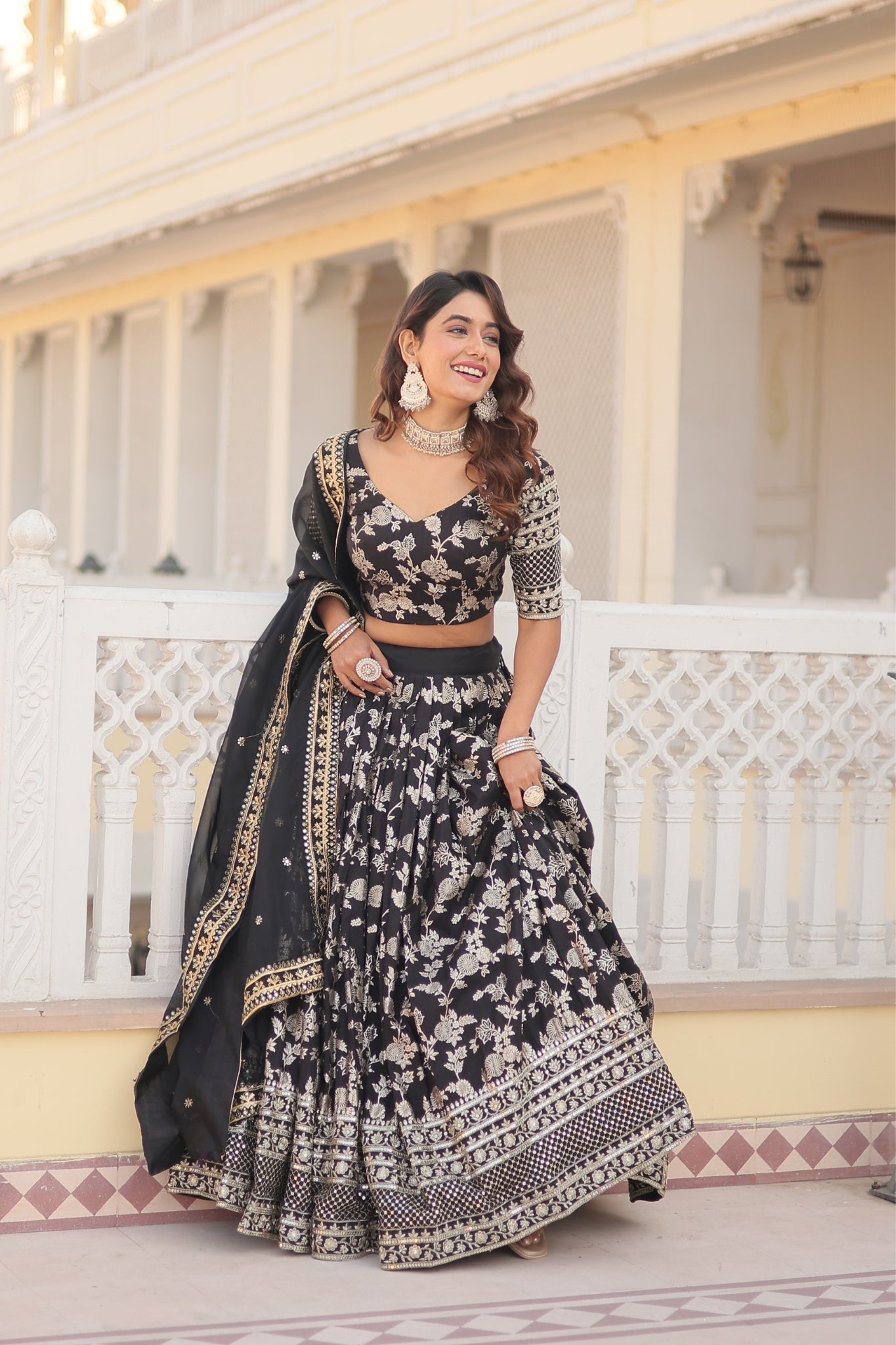 Elevate Your Style with a Designer Jacquard Lehenga Choli