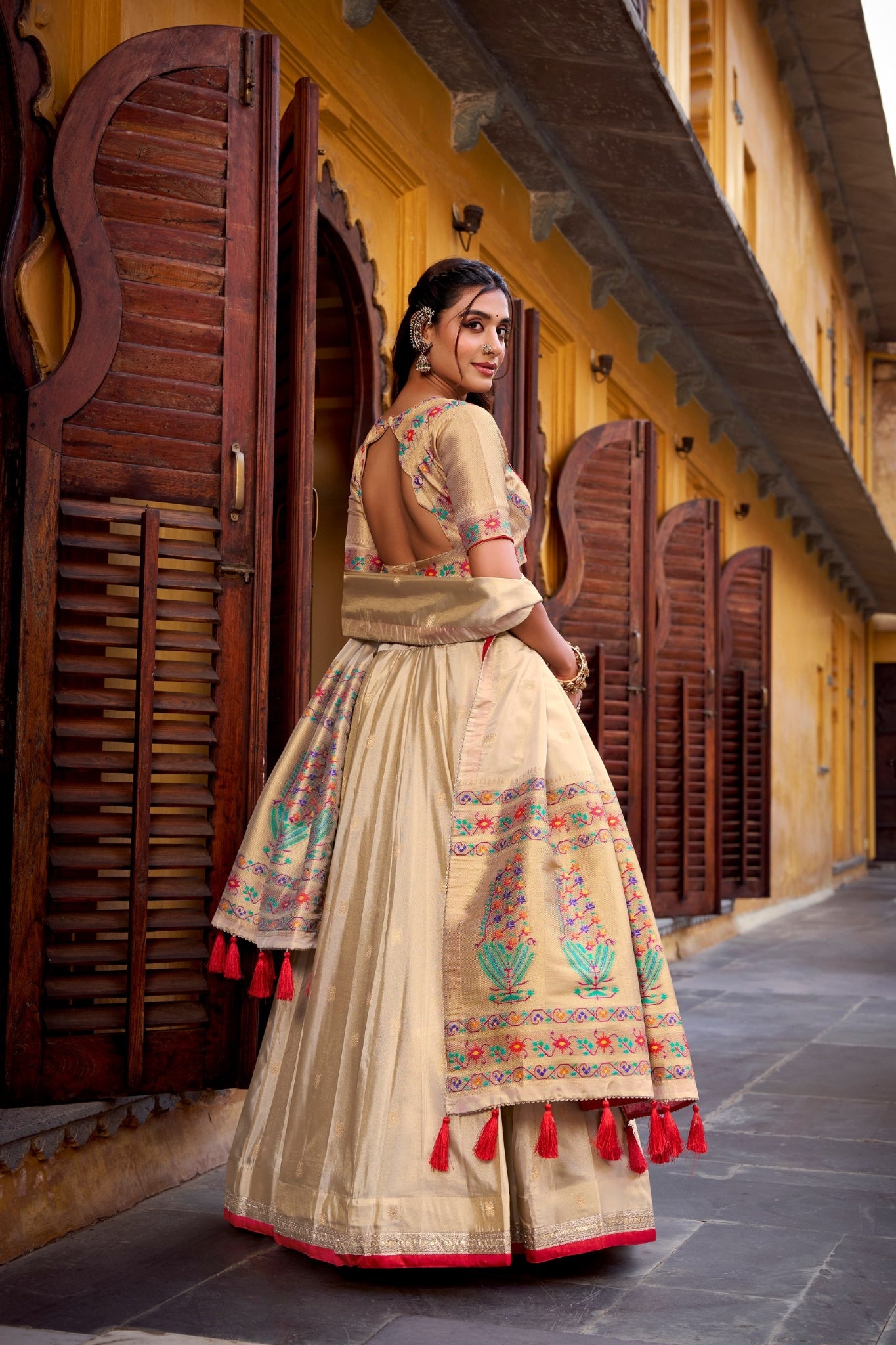 Designer Paithani Zari Weaving Shimmer Lehenga Choli With Dupatta