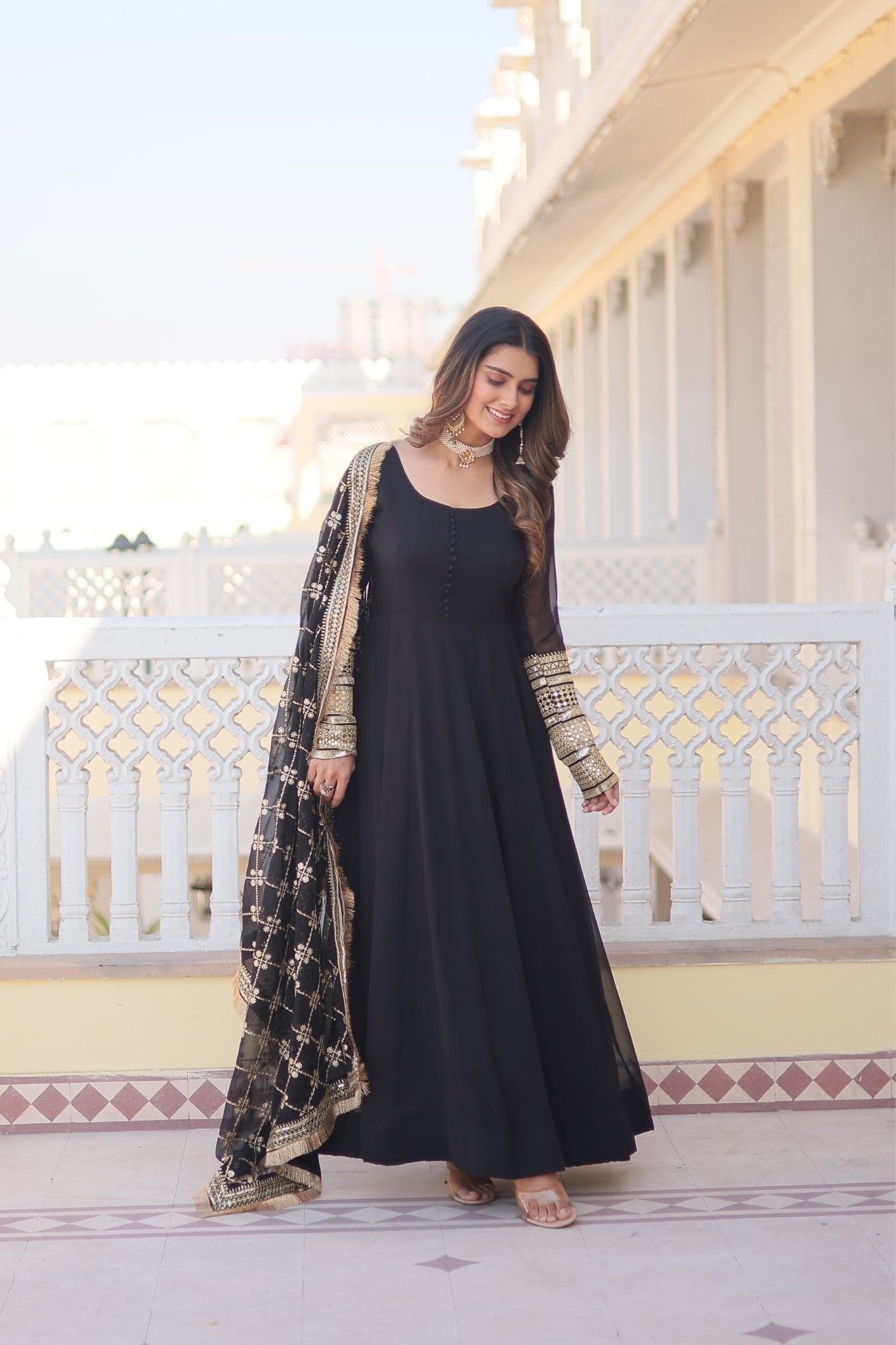 The Perfect Attractive Gown with Dupatta Set